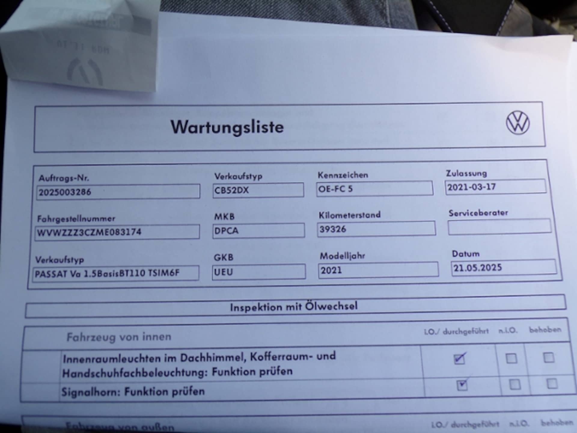 Volkswagen Passat Variant Basis-Modell