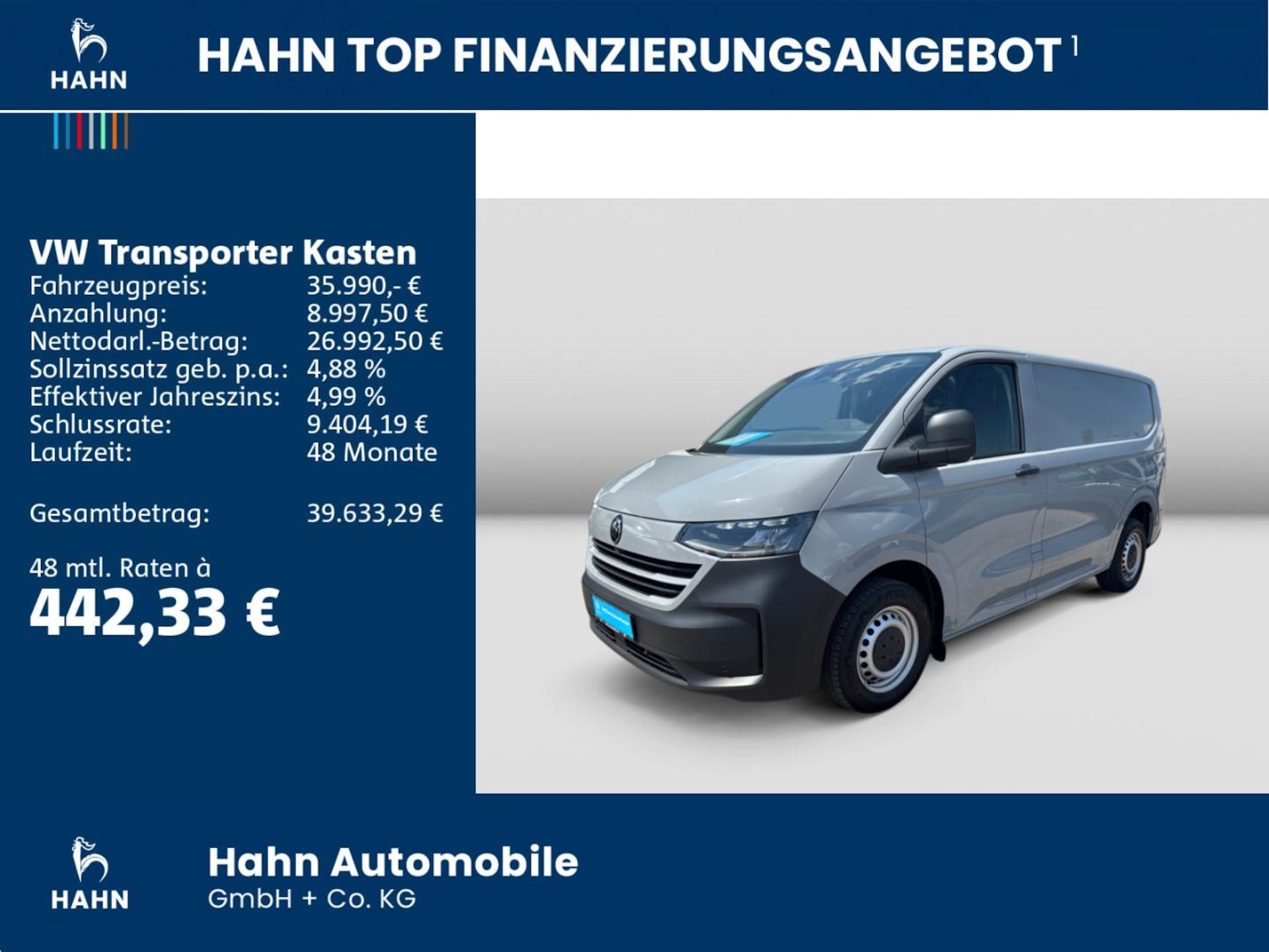 Volkswagen Transporter Kasten kurzer Radstand