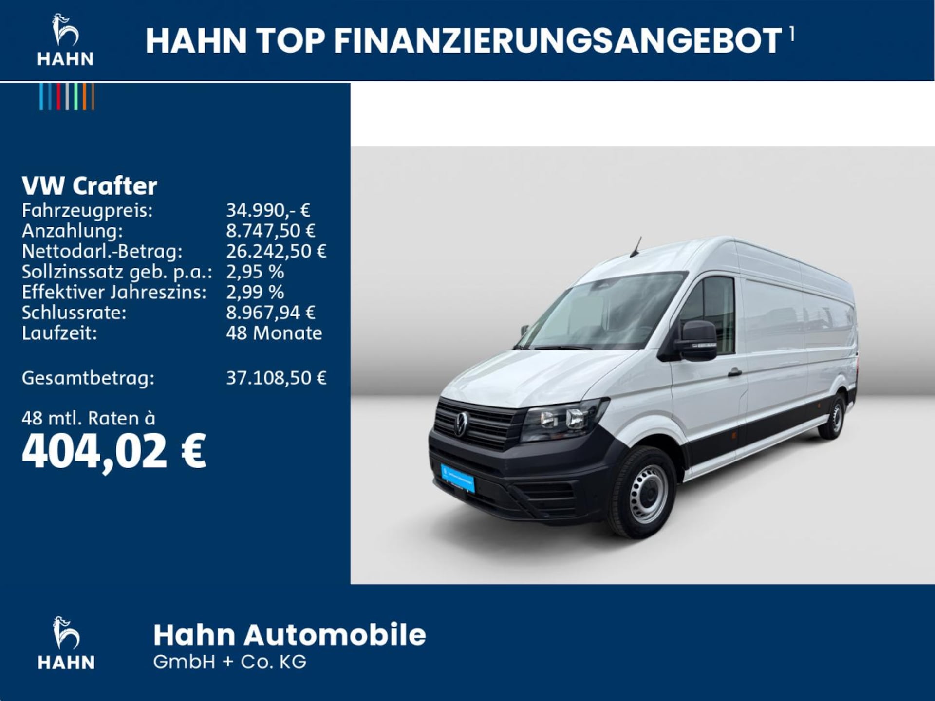 Volkswagen Crafter Kasten langer Radstand