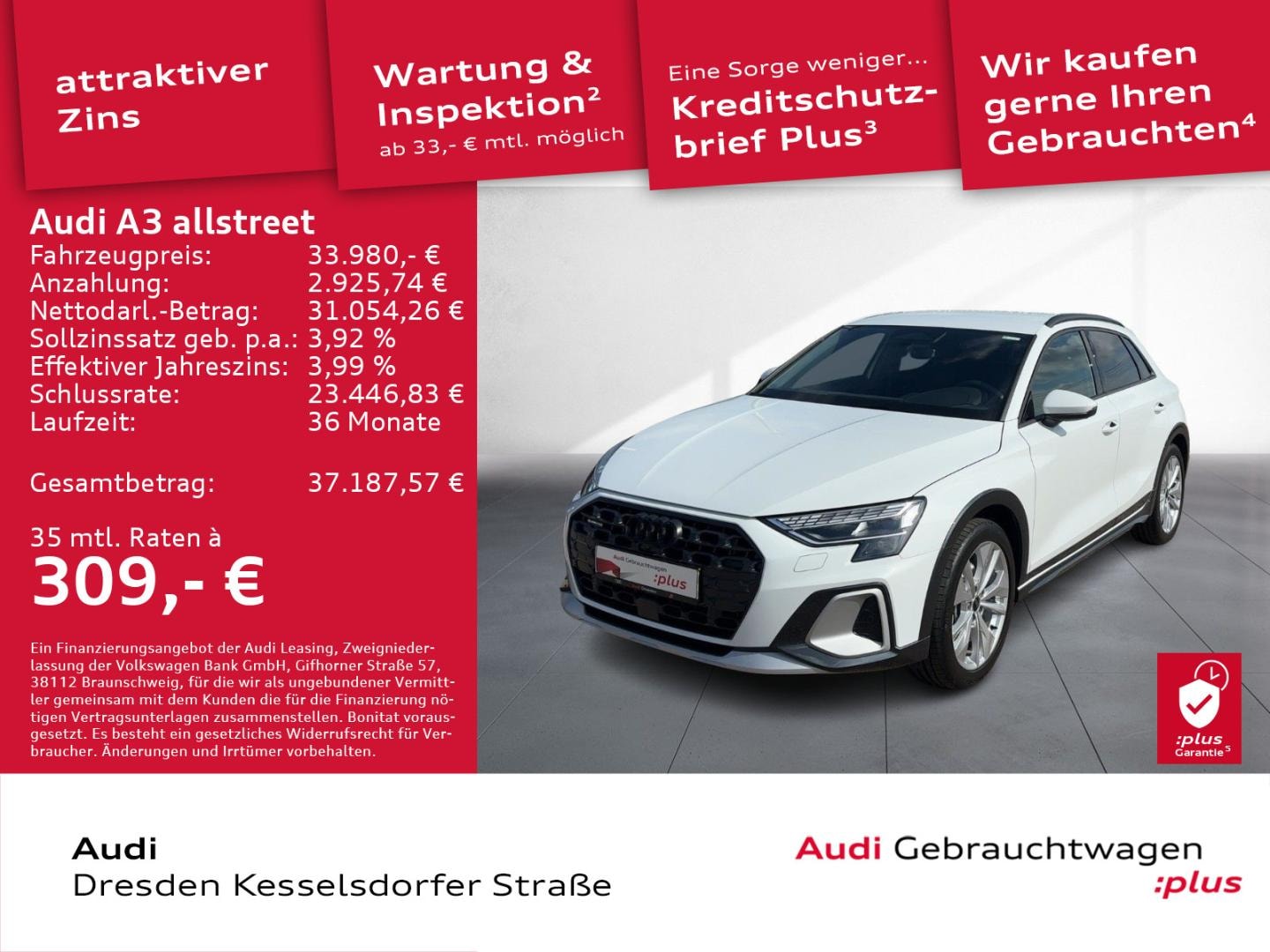 Bild über Audi A3 allstreet TFSI quattro S tronic - für weitere Informationen kontaktieren Sie den Audi Partner