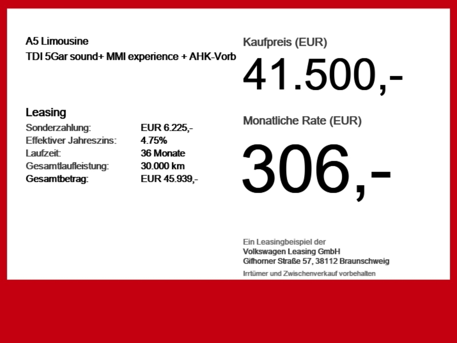 Audi A5 Limousine – Bild 6