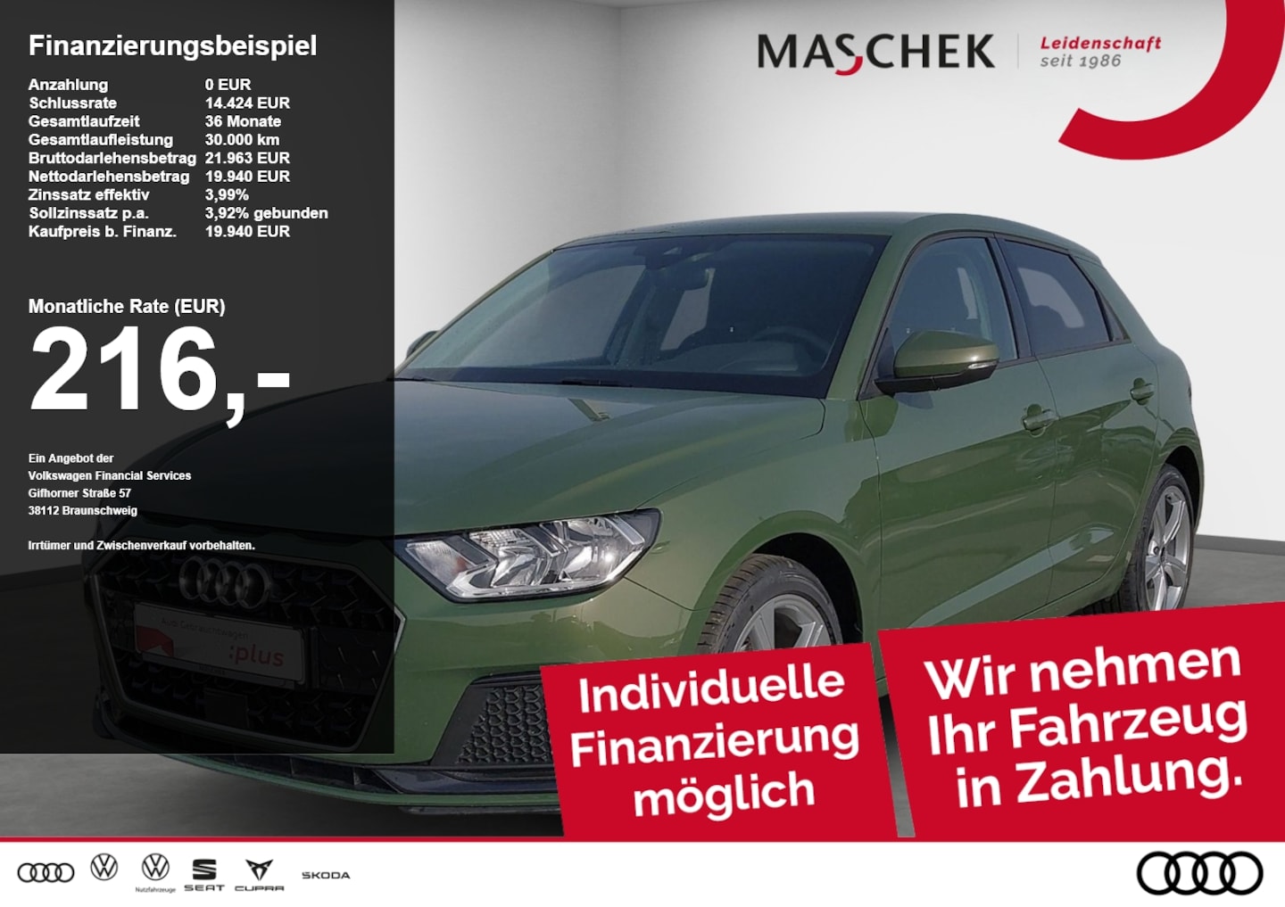 Bild über Audi A1 Sportback advanced 25 TFSI Schaltgetriebe - für weitere Informationen kontaktieren Sie den Audi Partner