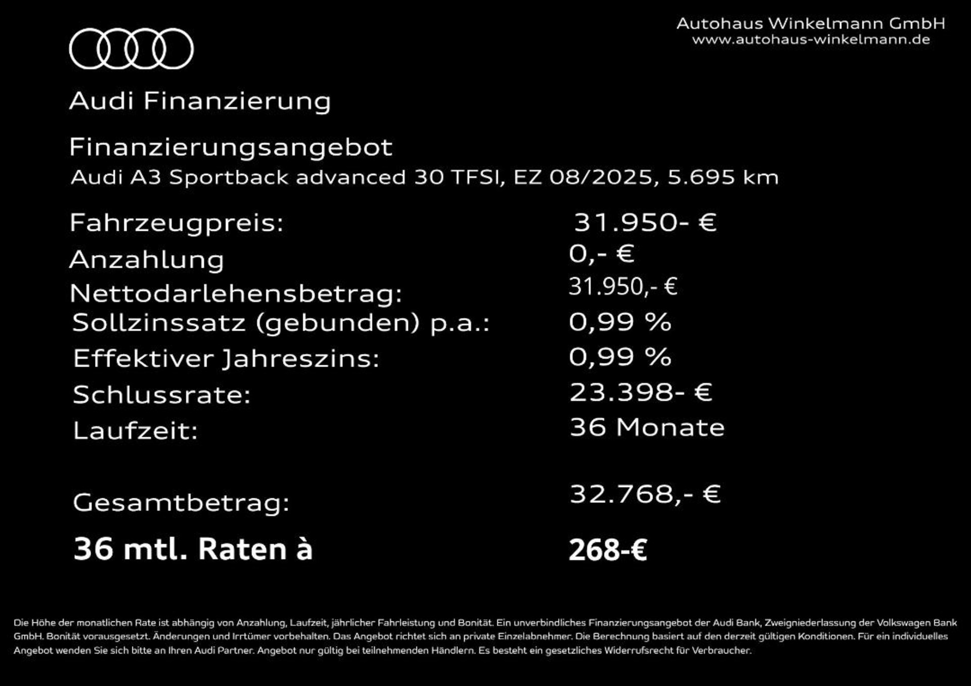 Audi A3 Sportback Advanced