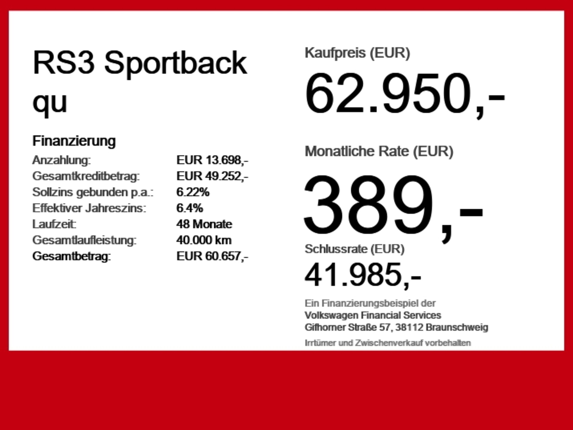Audi RS 3 Sportback