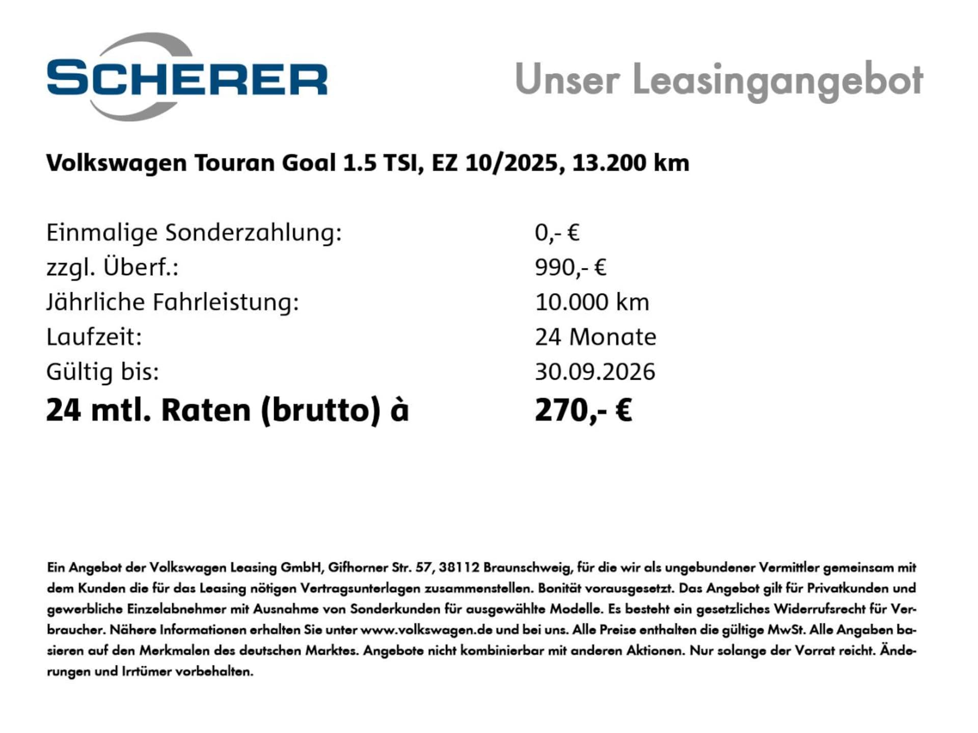 Volkswagen Touran Comfortline