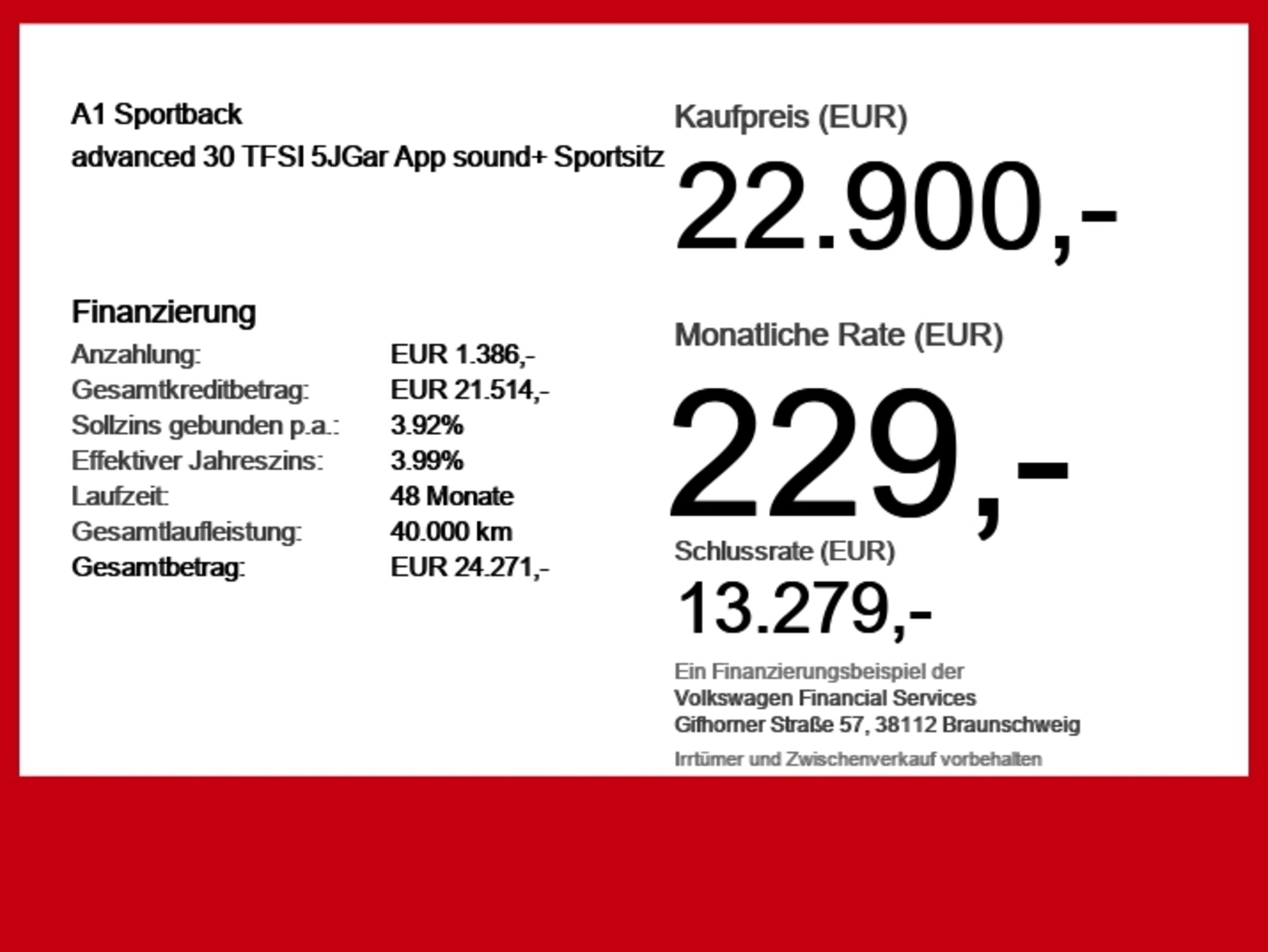 Audi A1 Sportback Advanced