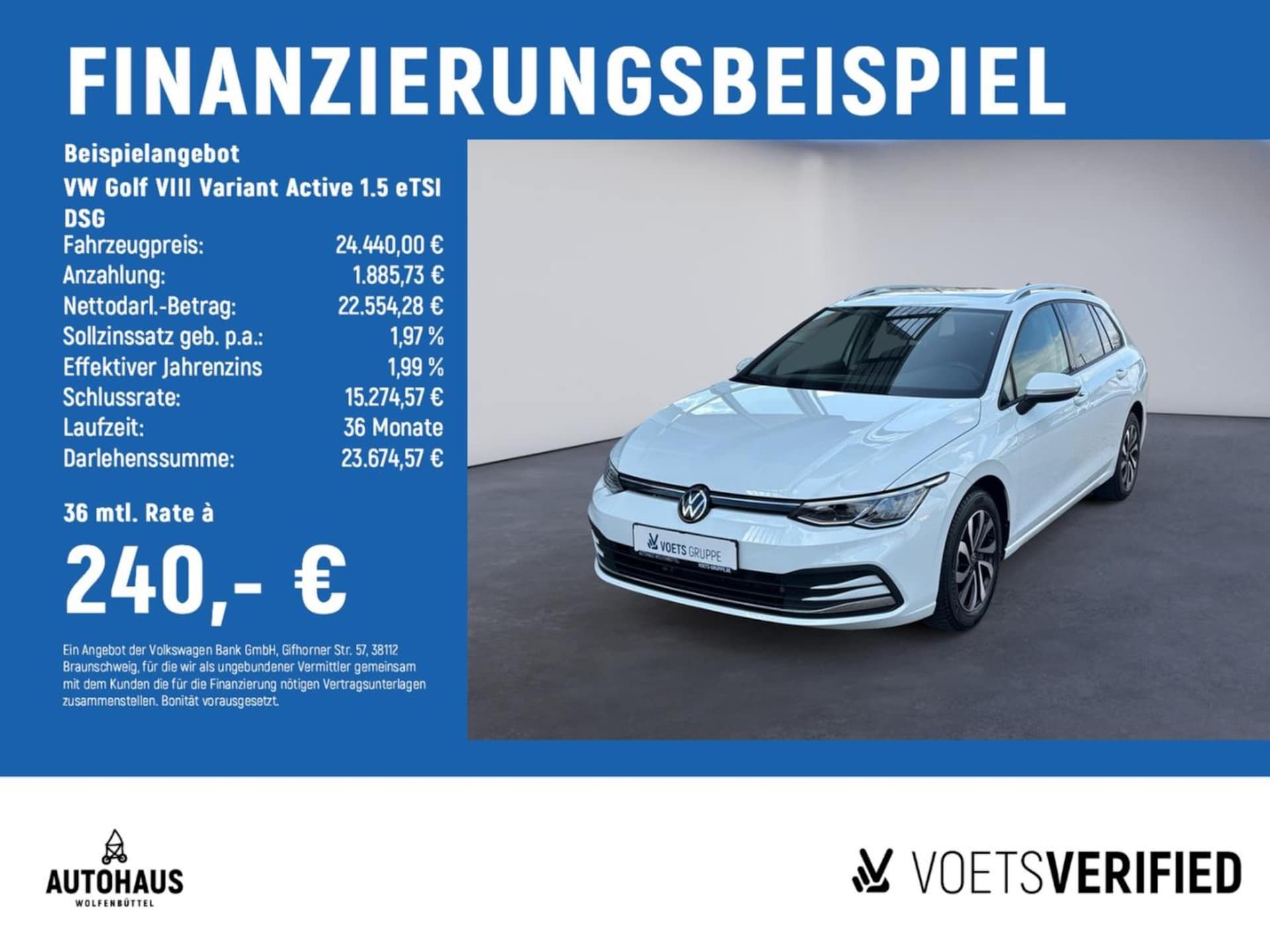 Volkswagen Golf Variant 2023 — Golf VIII Variant Active 1.5 eTSI DSG PANO+LED+APP