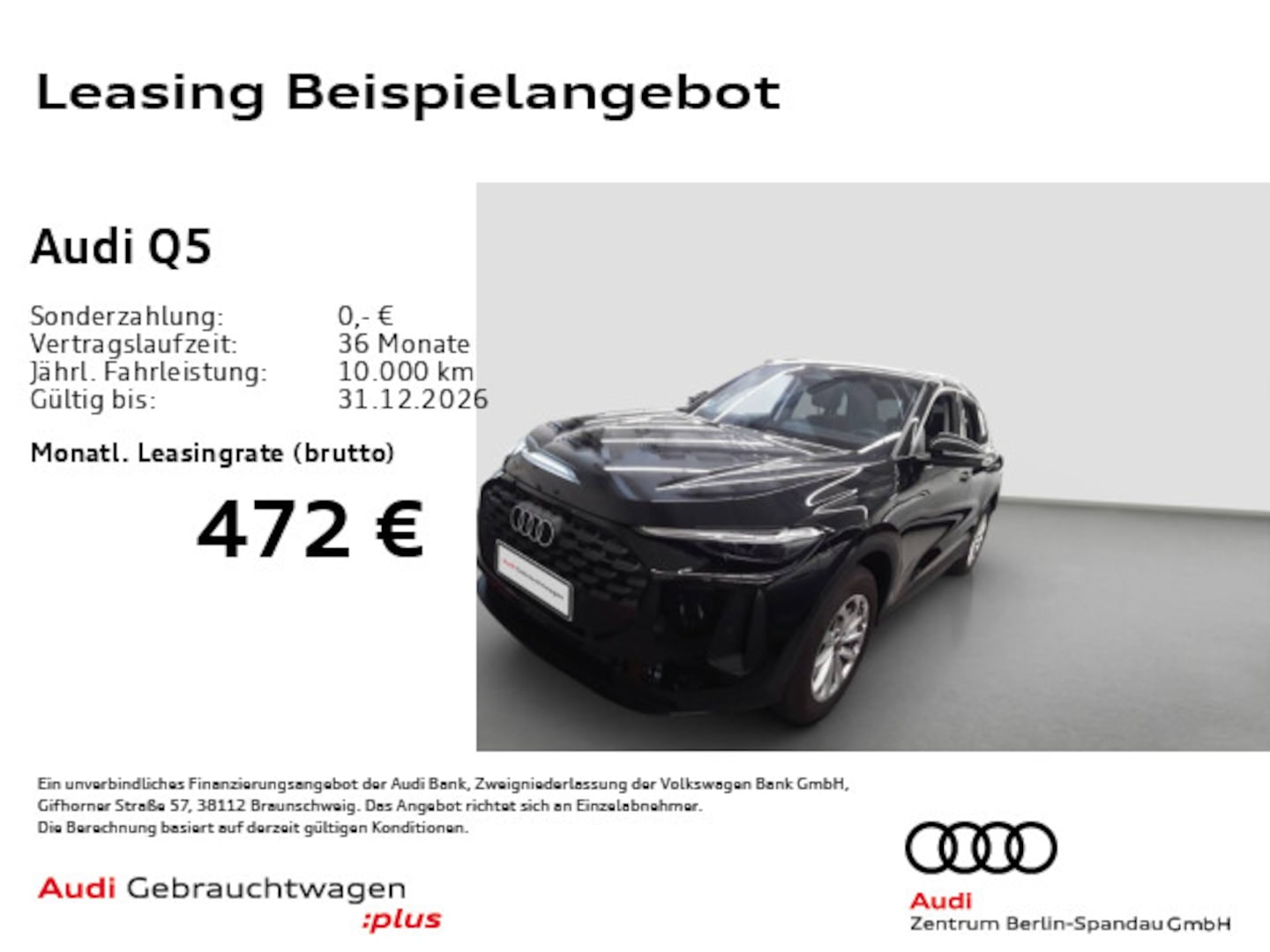 Bild über Audi Q5 SUV TFSI 150 kW S tronic - für weitere Informationen kontaktieren Sie den Audi Partner