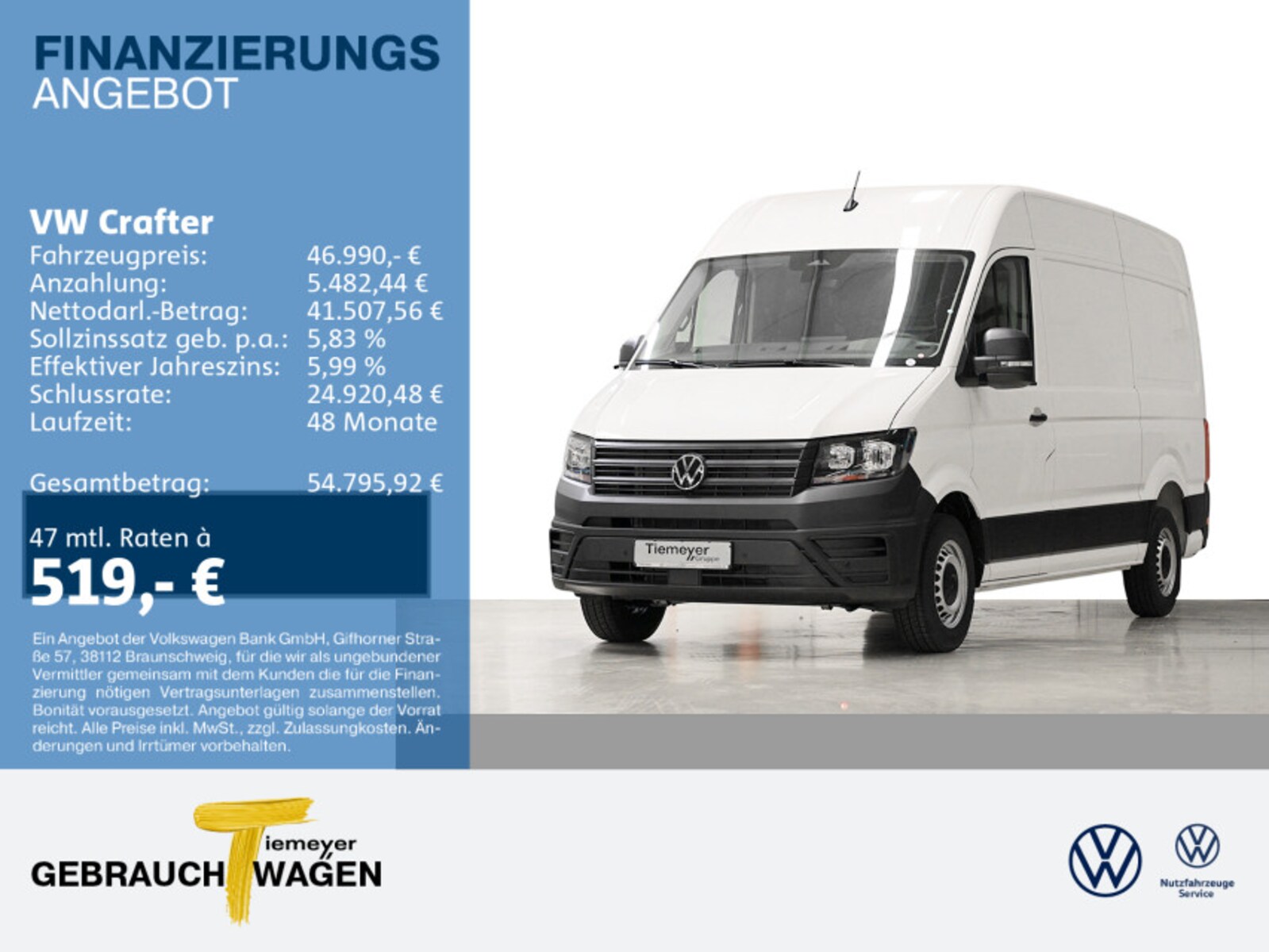 Volkswagen Crafter Kasten mittlerer Radstand