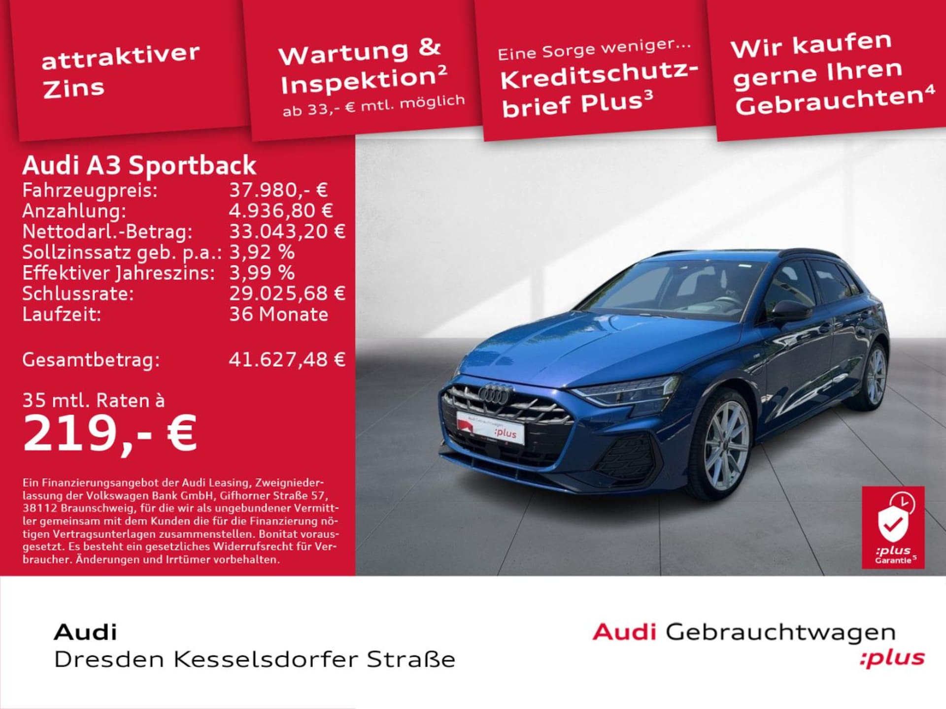 Audi A3 Sportback TFSI e S line