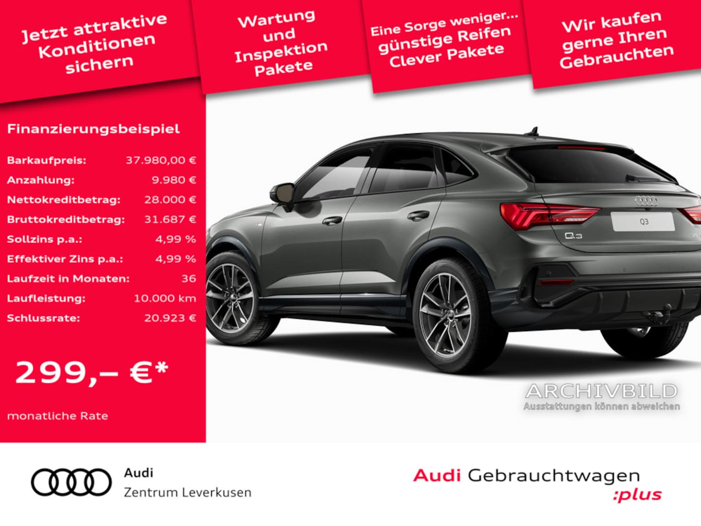 Bild über Audi Q3 Sportback S line 35 TFSI S tronic - für weitere Informationen kontaktieren Sie den Audi Partner