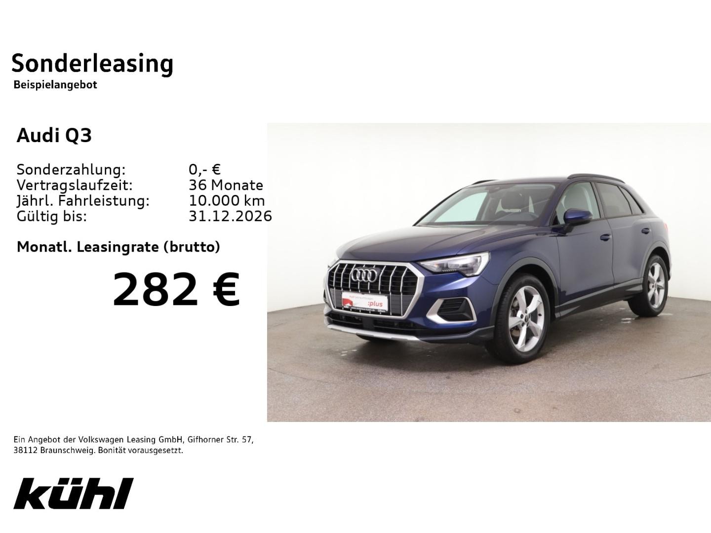 Bild über Audi Q3 TFSI 110 kW S tronic - für weitere Informationen kontaktieren Sie den Audi Partner