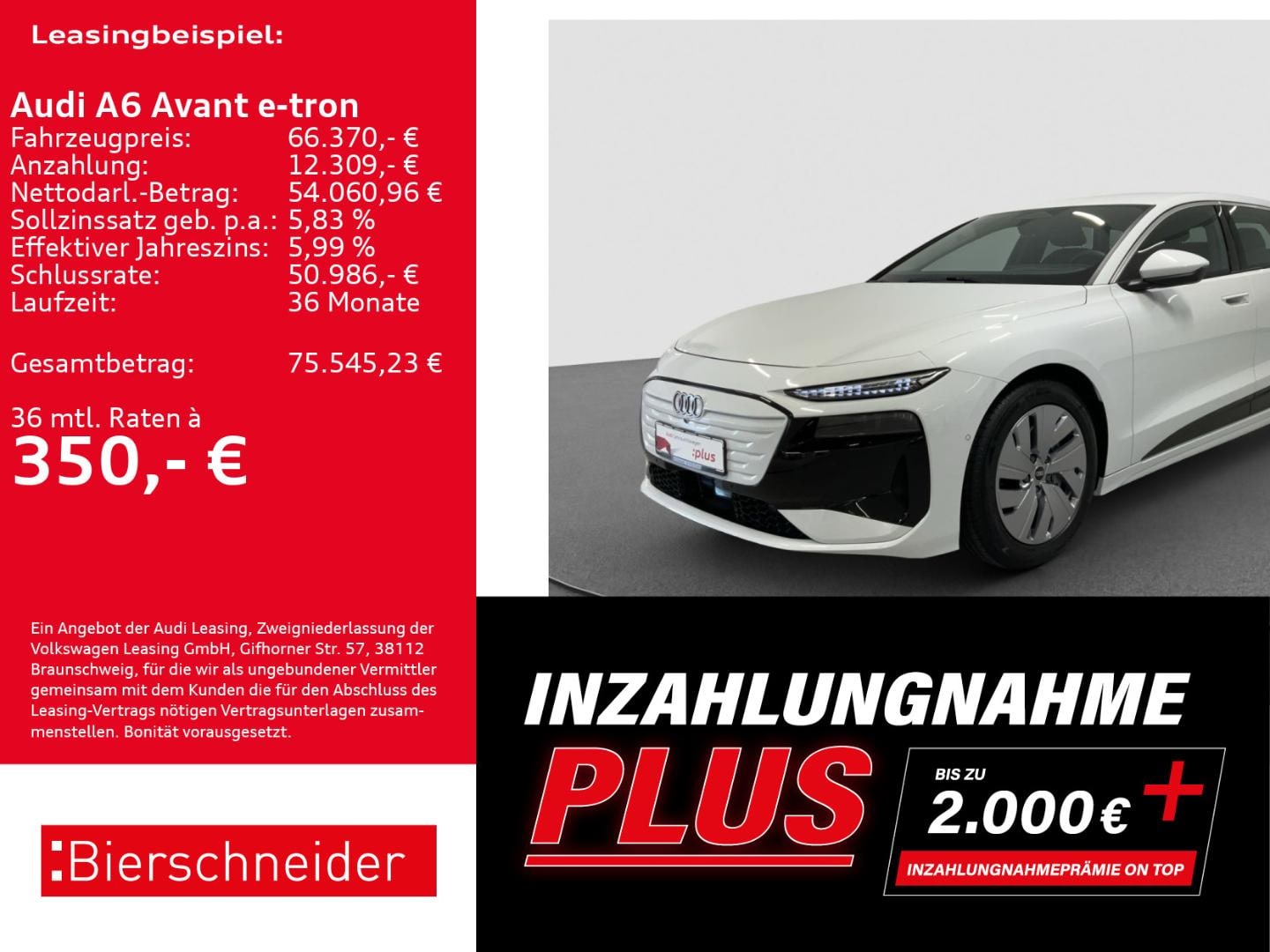 Bild über Audi A6 Avant e-tron e-tron quattro - für weitere Informationen kontaktieren Sie den Audi Partner