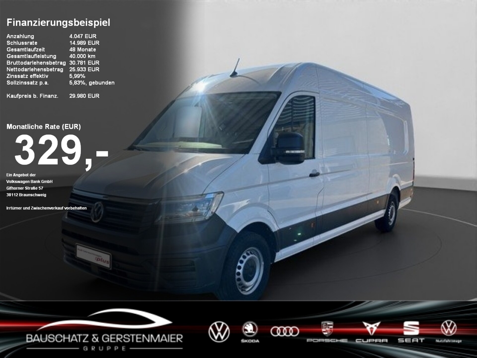 Volkswagen Crafter Kasten langer Radstand