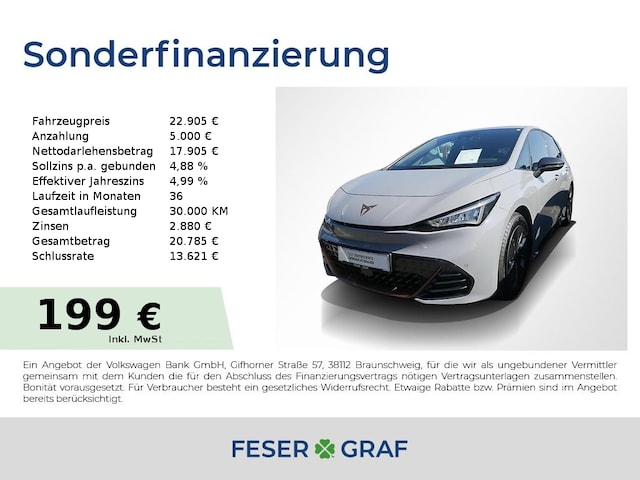 CUPRA Born 150kW KAMERA/​LED/​ACC/​NAVI (DKT5019555)