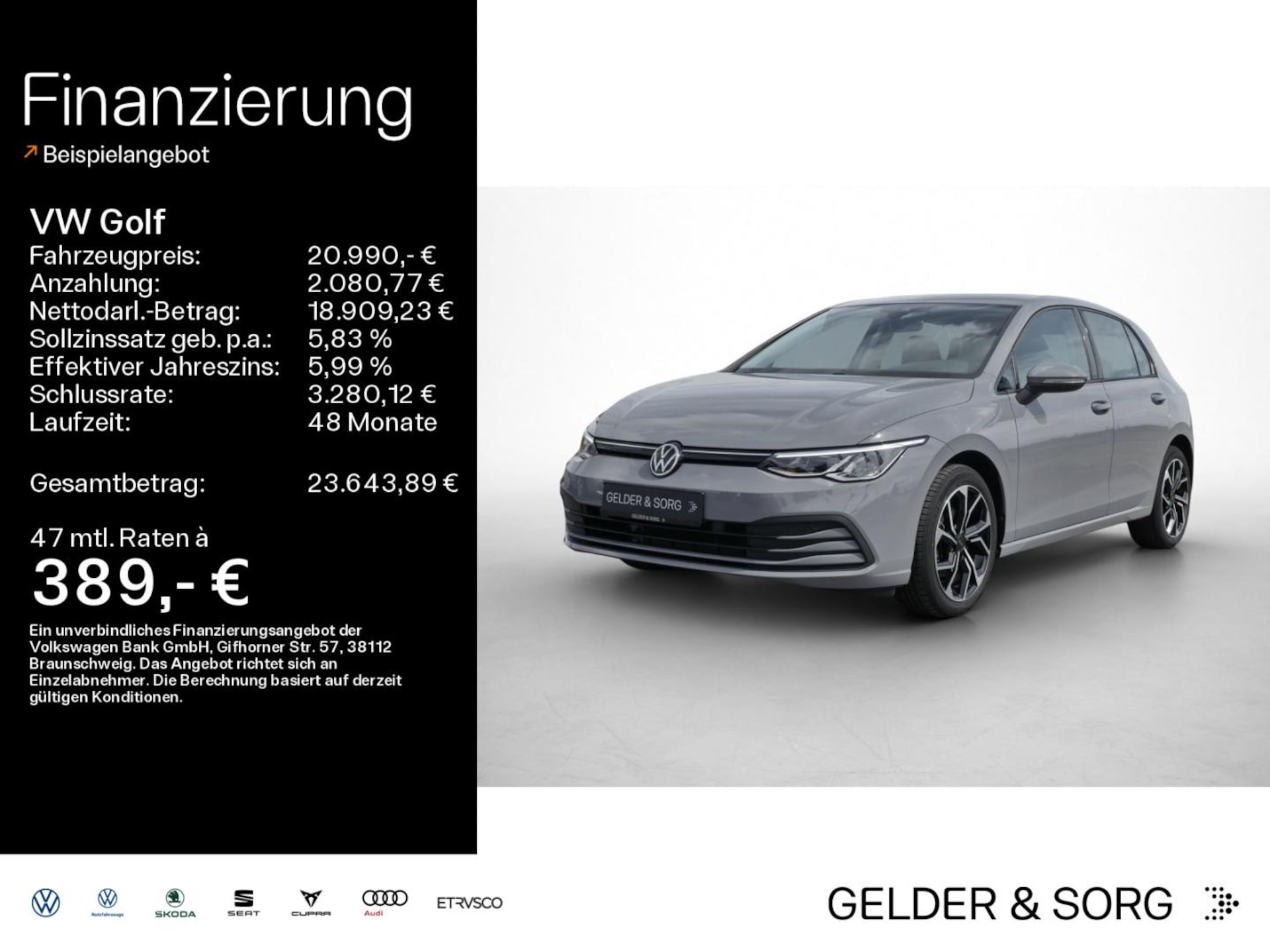 Volkswagen Golf 2021 — Golf 1.5 eTSI Life LED*ACC*Digital*EPH*