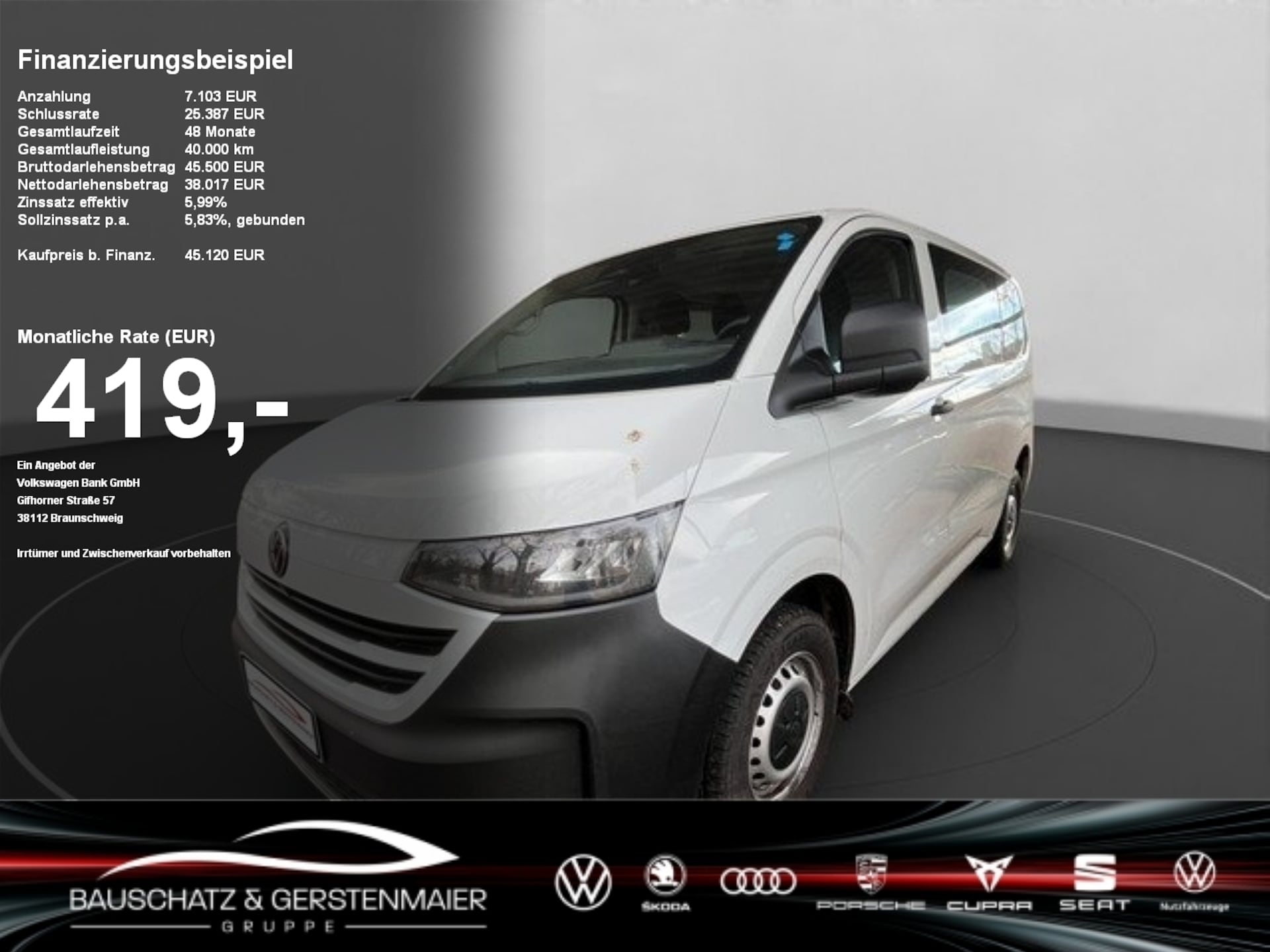 Volkswagen Transporter Kombi kurzer Radstand