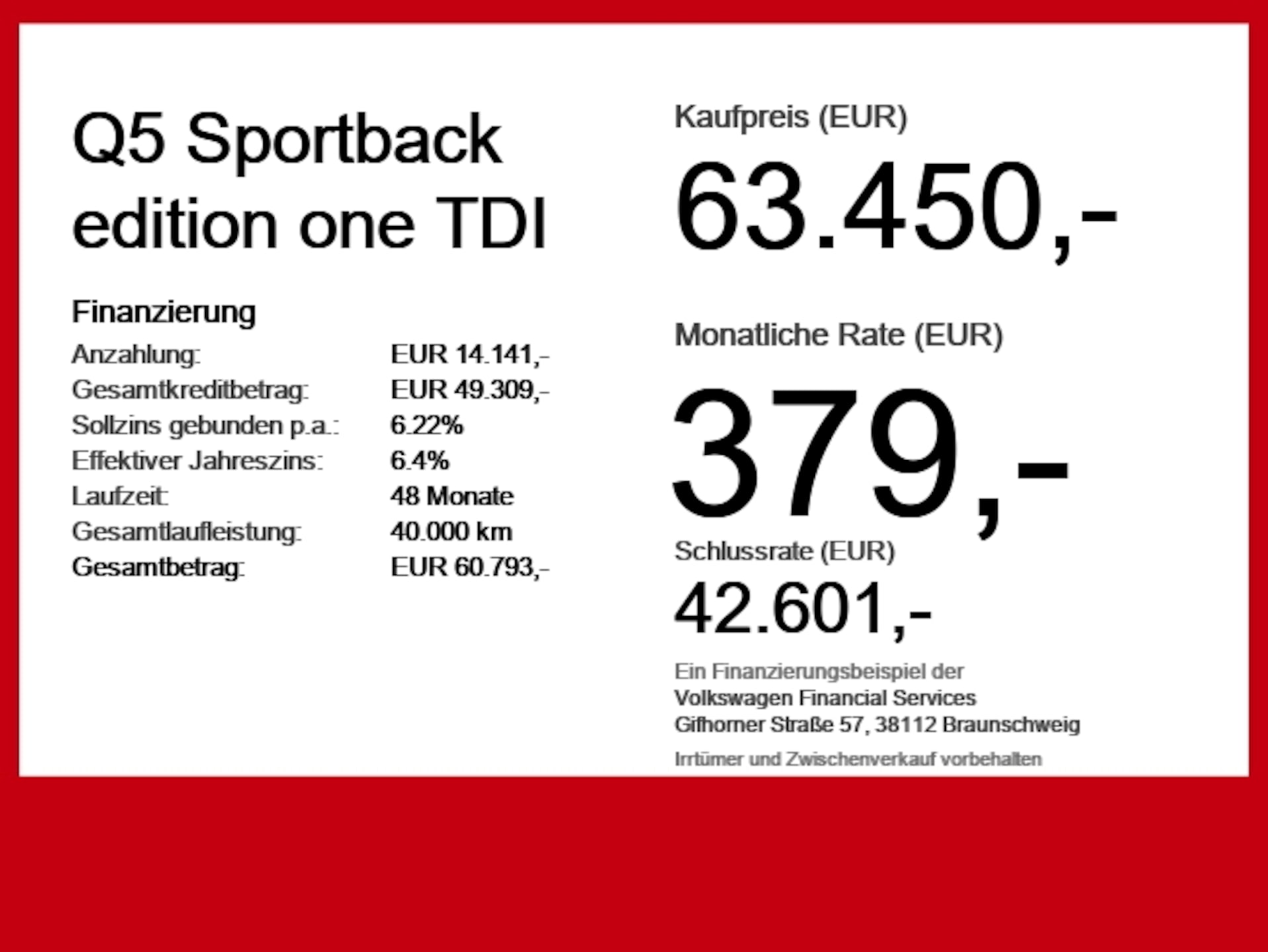 Audi Q5 Sportback edition one