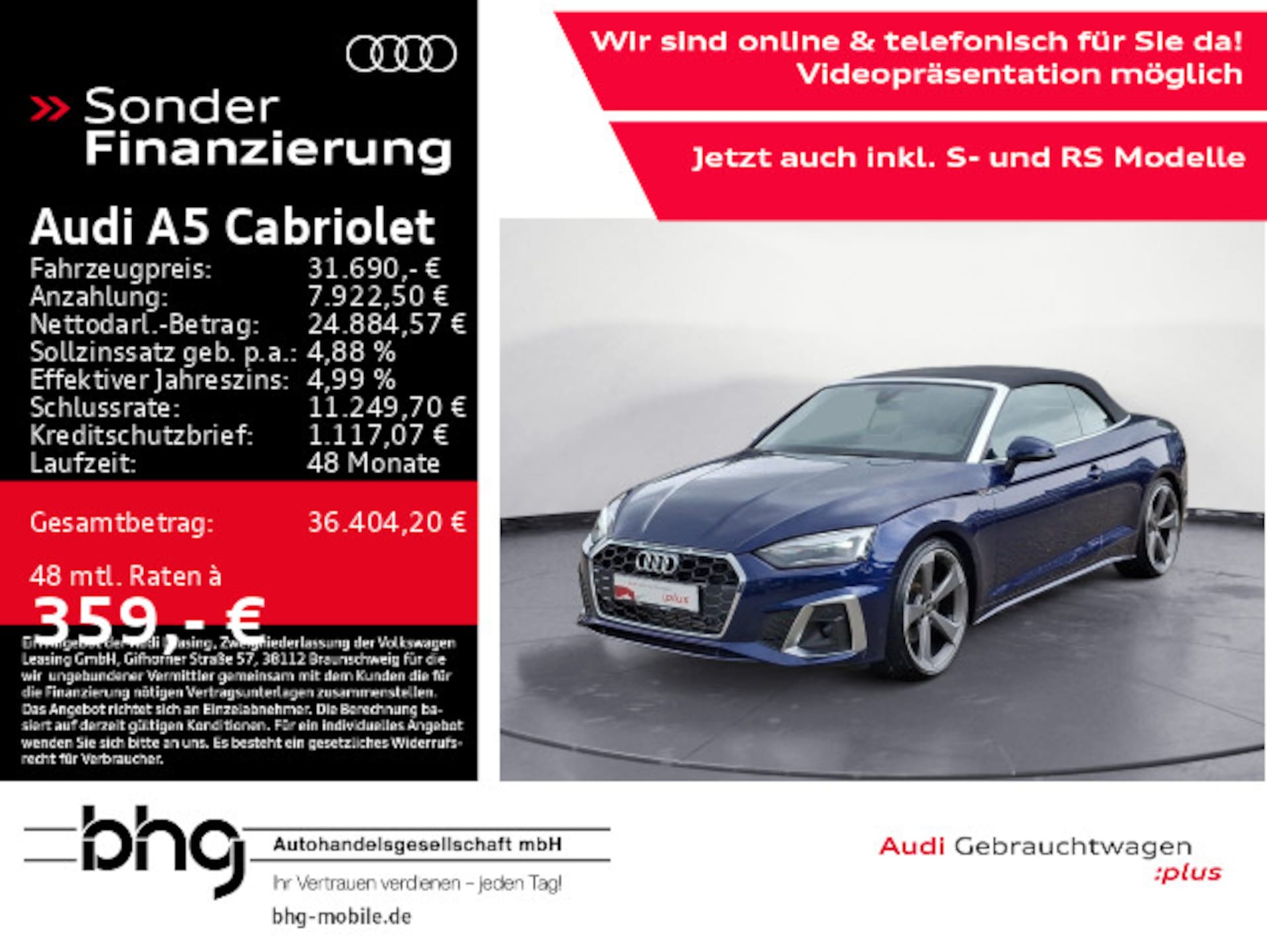 Audi A5 Cabriolet S line
