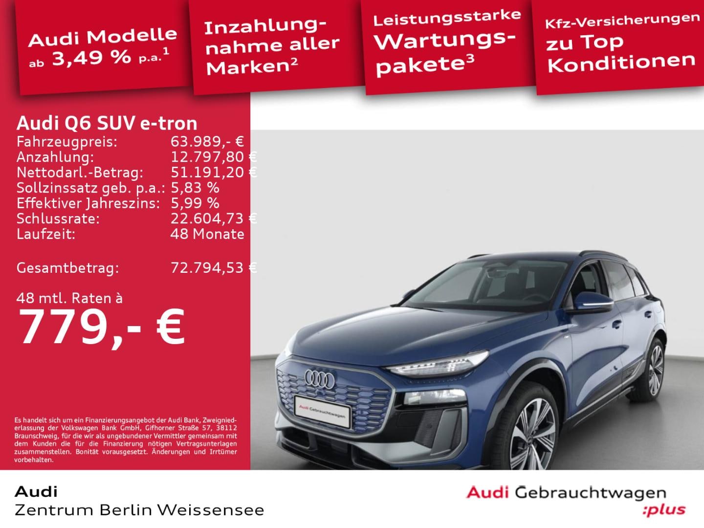 Bild über Audi Q6 SUV e-tron S line business e-tron quattro 315 kW - für weitere Informationen kontaktieren Sie den Audi Partner