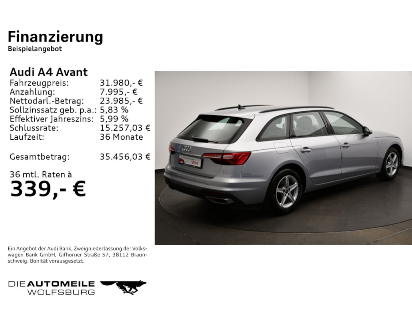 Bild über Audi A4 Avant 30 TDI S tronic - für weitere Informationen kontaktieren Sie den Audi Partner