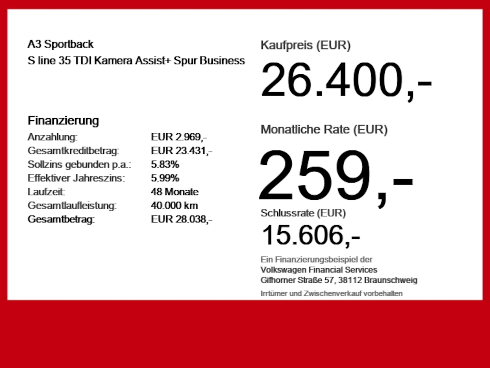 Audi A3 Sportback S line