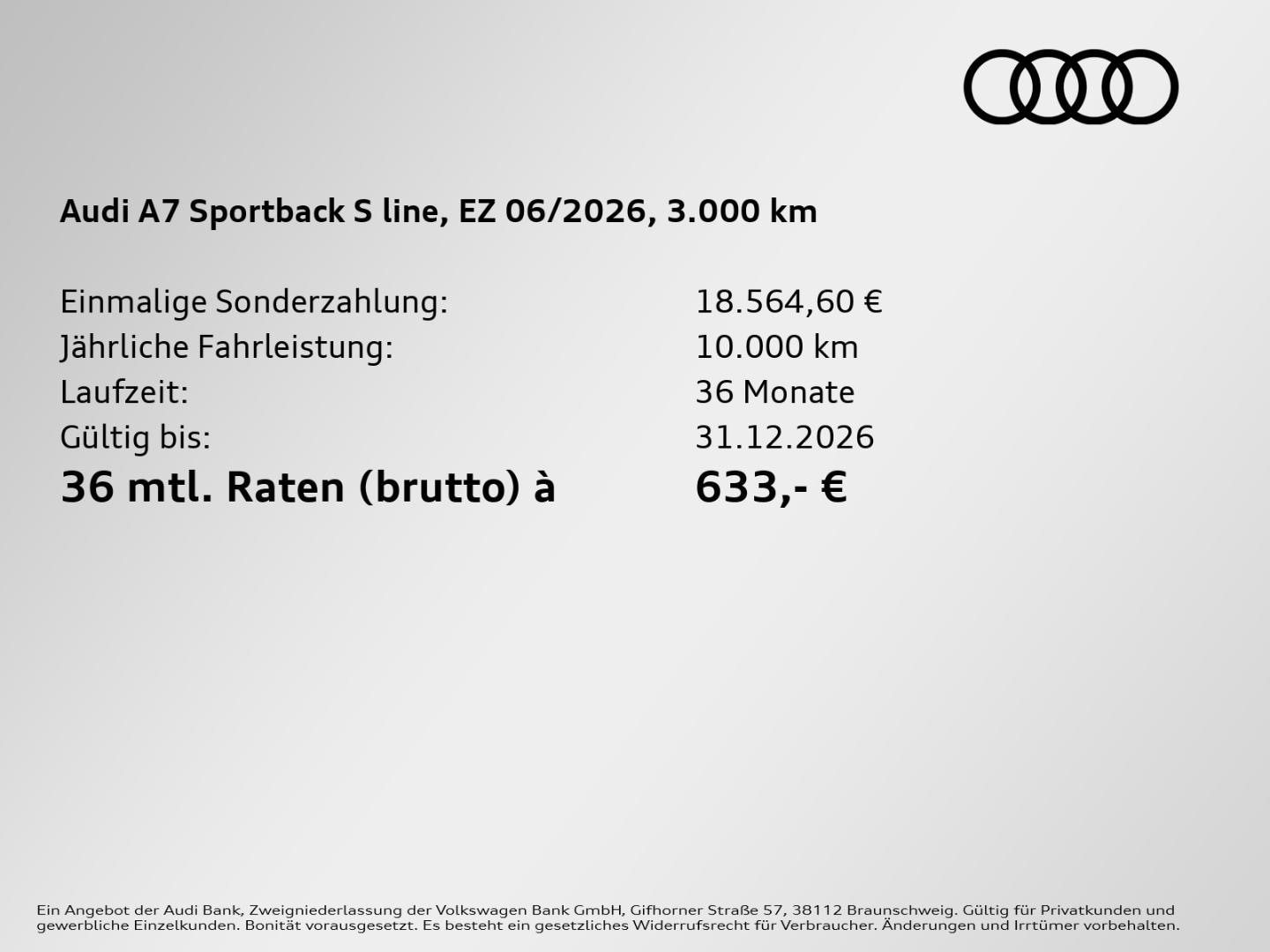 Bild über Audi A7 Sportback 55 TFSI quattro S tronic - für weitere Informationen kontaktieren Sie den Audi Partner
