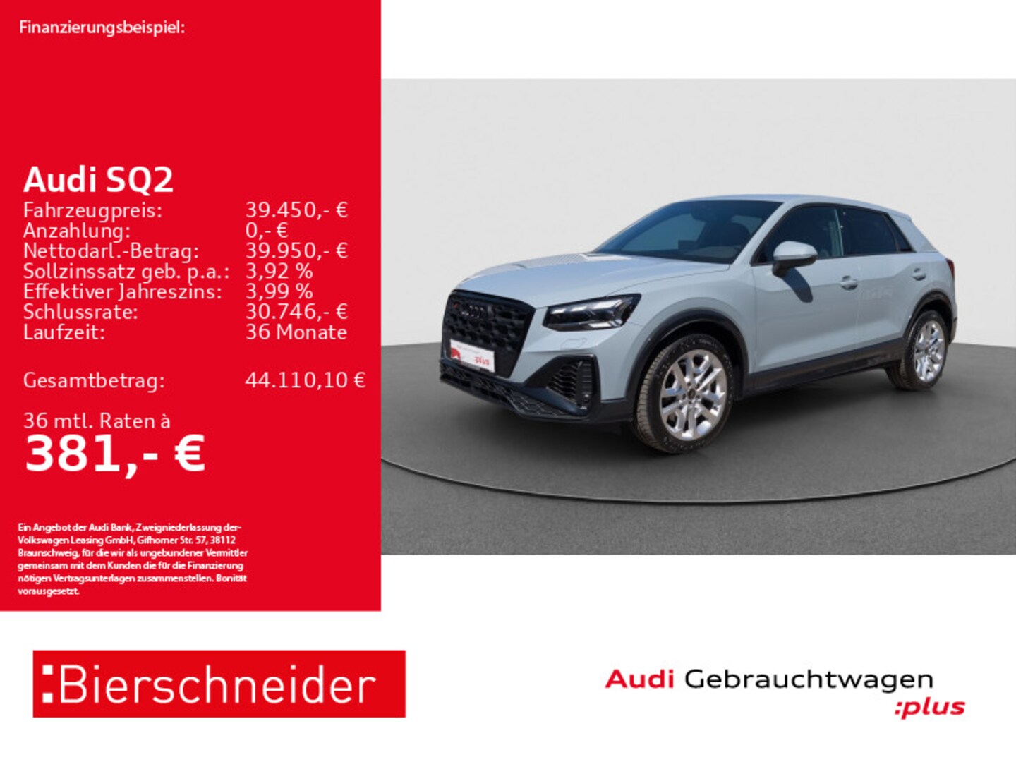 Bild über Audi SQ2 TFSI quattro S tronic - für weitere Informationen kontaktieren Sie den Audi Partner