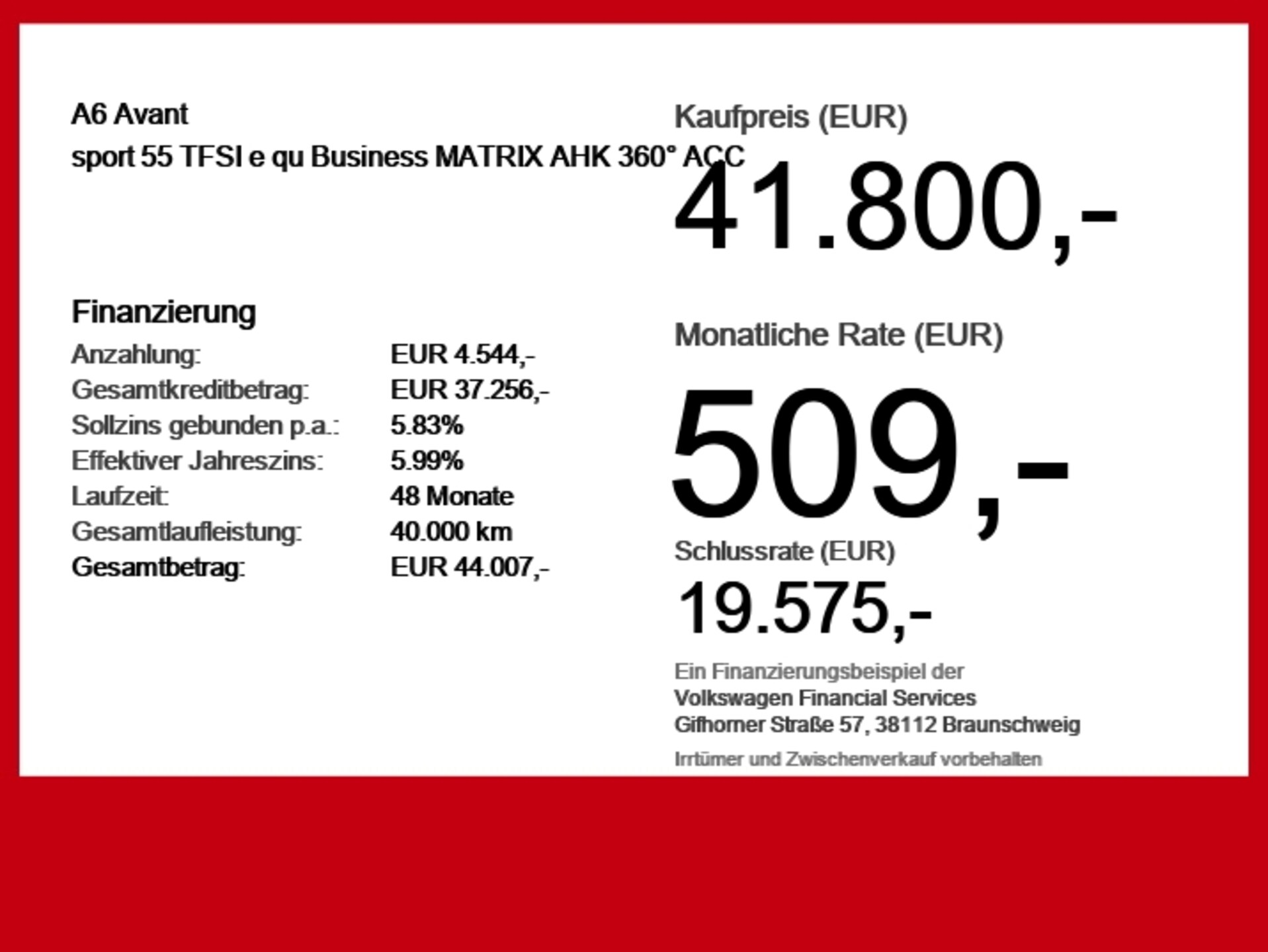 Audi A6 Avant TFSI e Sport