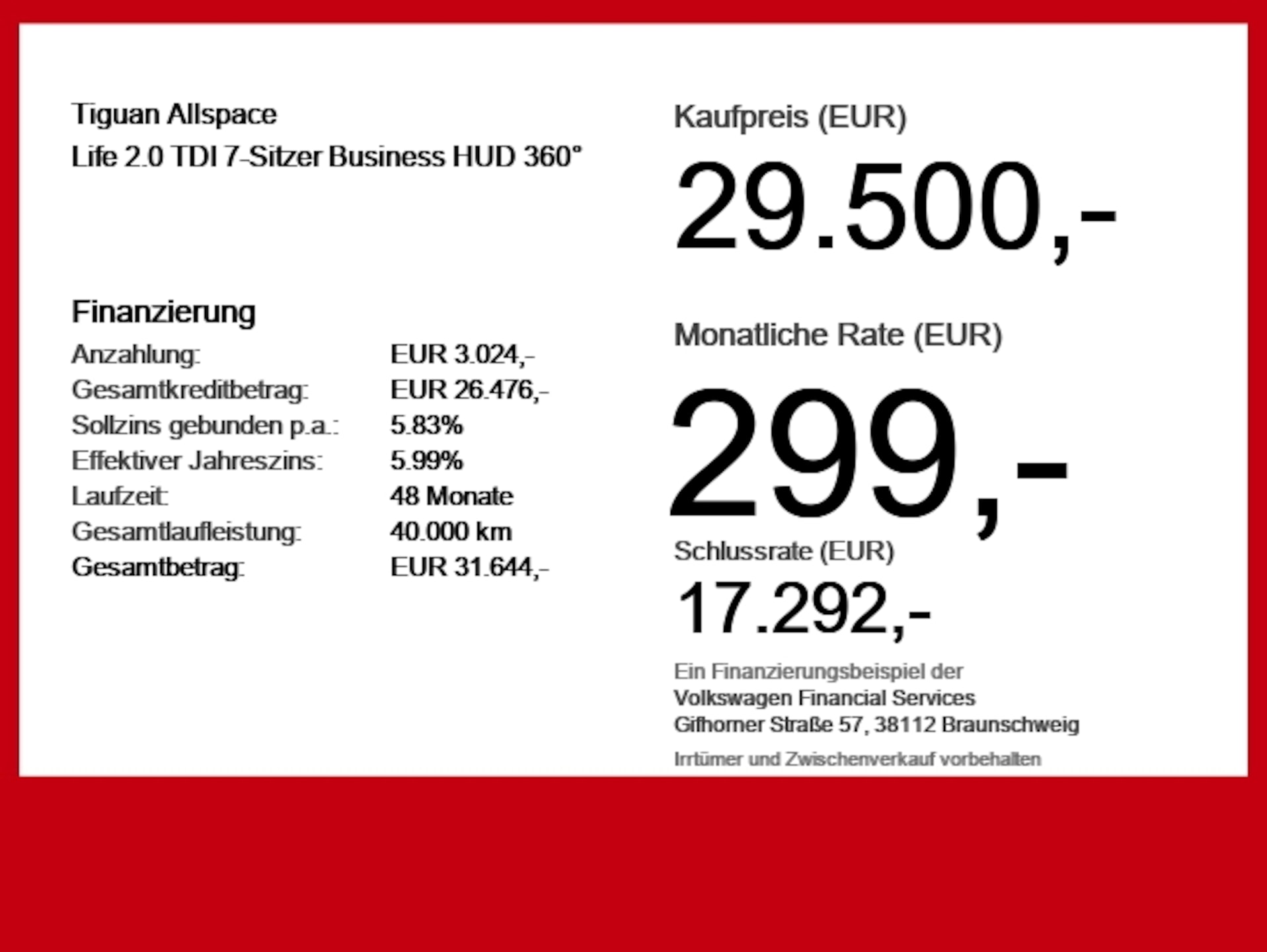Volkswagen Tiguan Allspace Life