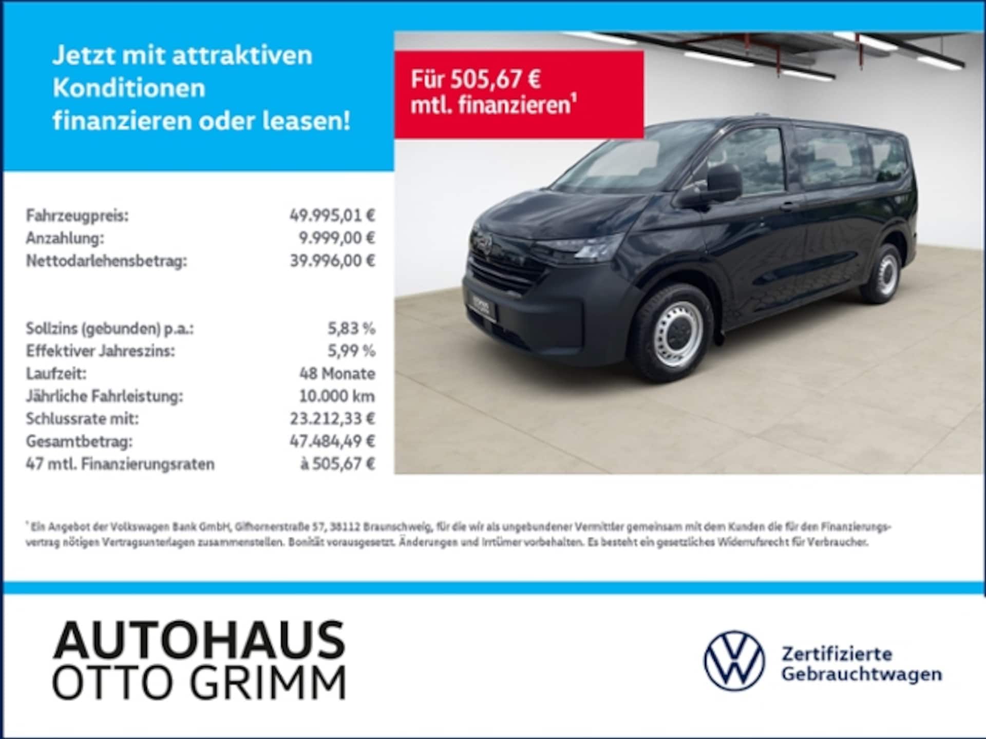Volkswagen Transporter Kombi kurzer Radstand
