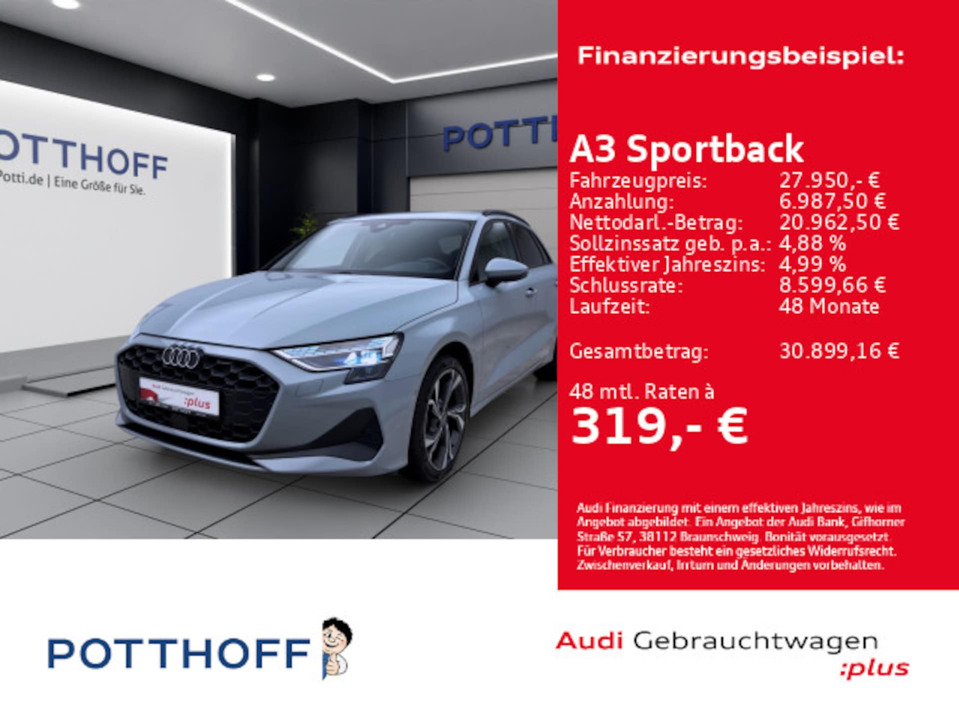 Audi A3 Sportback 2025 — 30 TFSI 85 kW (116 PS) Schaltgetriebe A3 Sportback 30 TFSI NAVI KAMERA LED SITZHZG