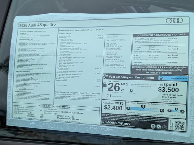 2026 Audi A5 Sedan