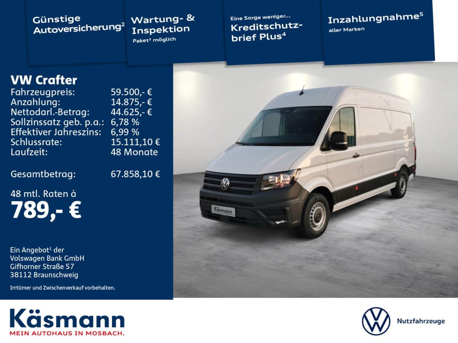 Volkswagen Crafter Kasten mittlerer Radstand