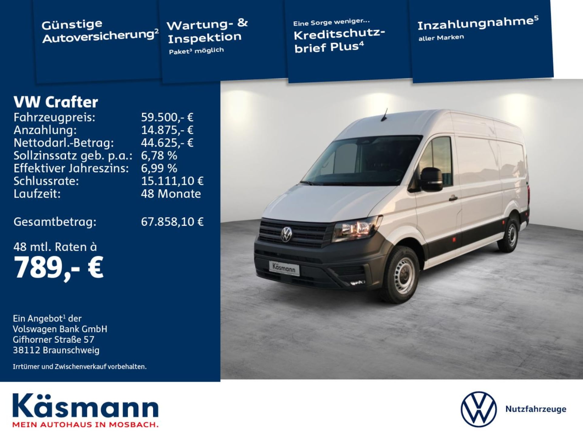 Volkswagen Crafter Kasten mittlerer Radstand