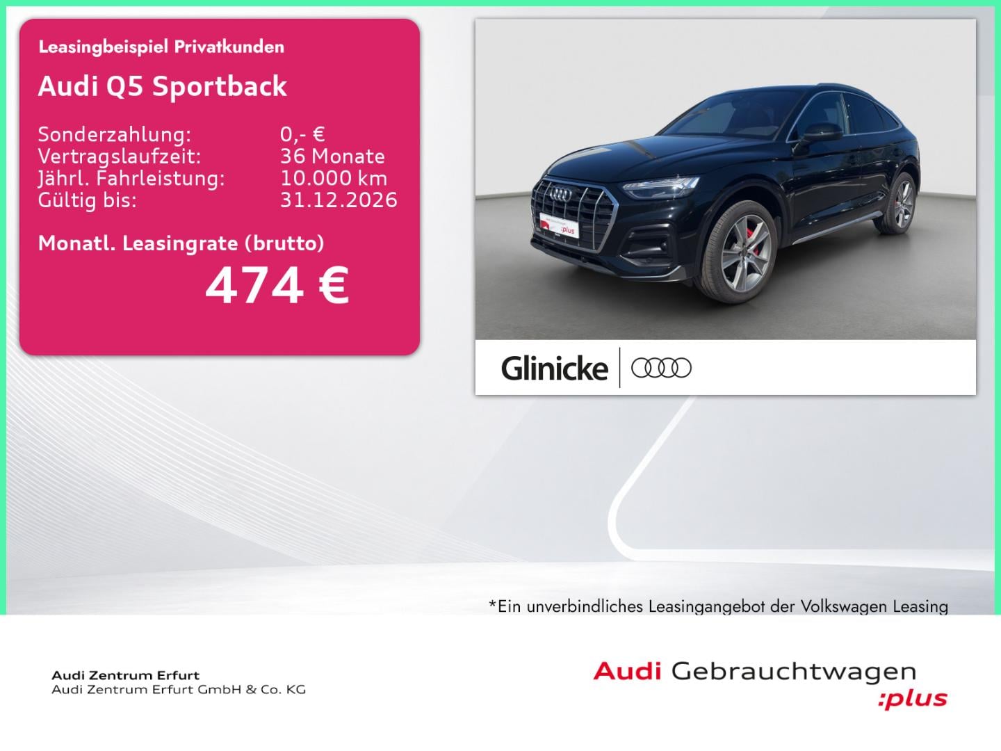 Bild über Audi Q5 Sportback TFSI e advanced 50 TFSI e quattro S tronic - für weitere Informationen kontaktieren Sie den Audi Partner