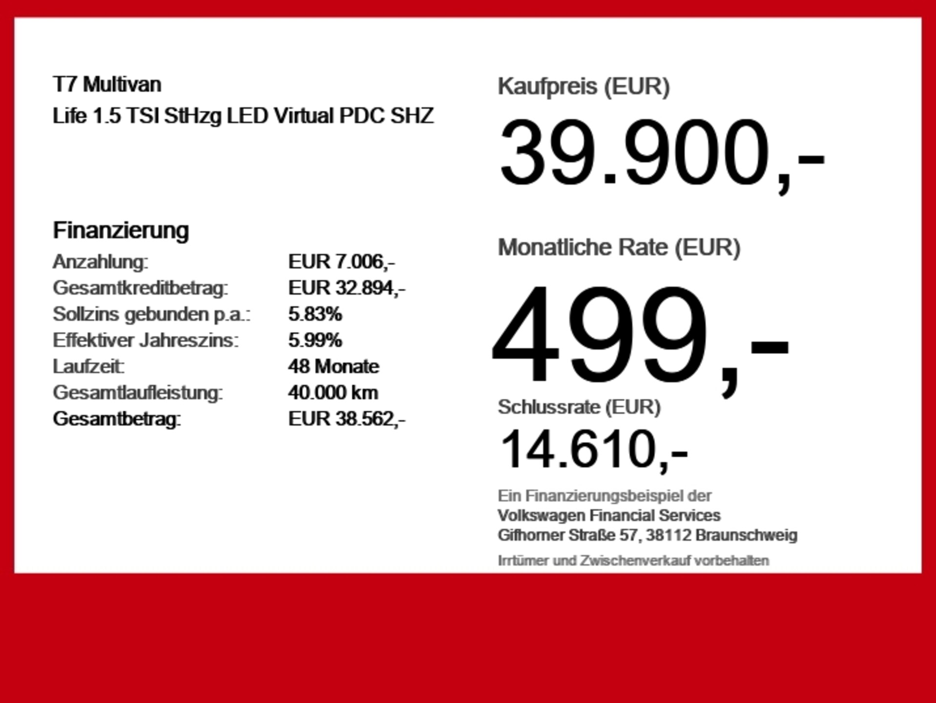 Volkswagen Multivan Life