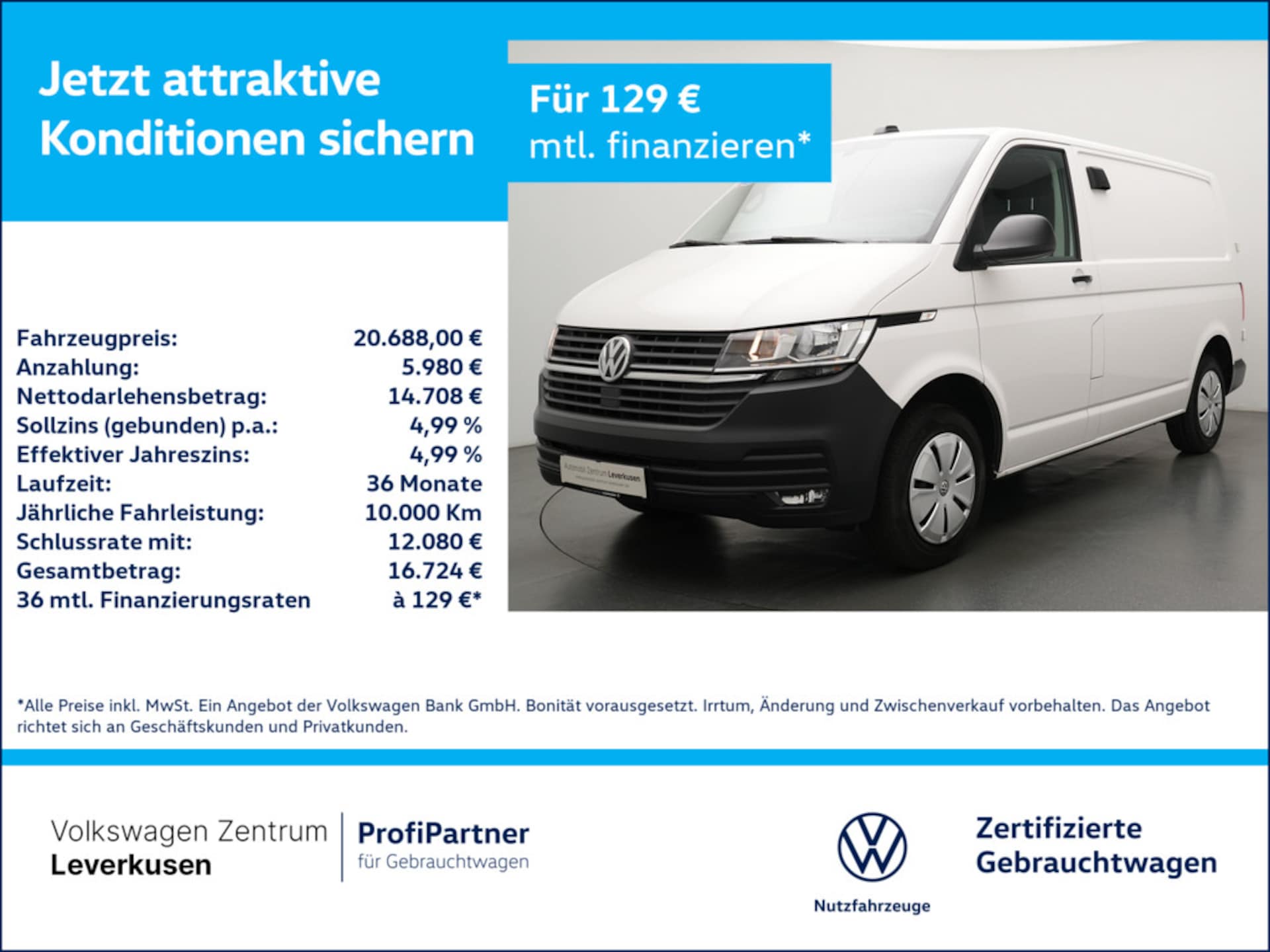 Volkswagen T6.1 Transporter Kasten kurzer Radstand