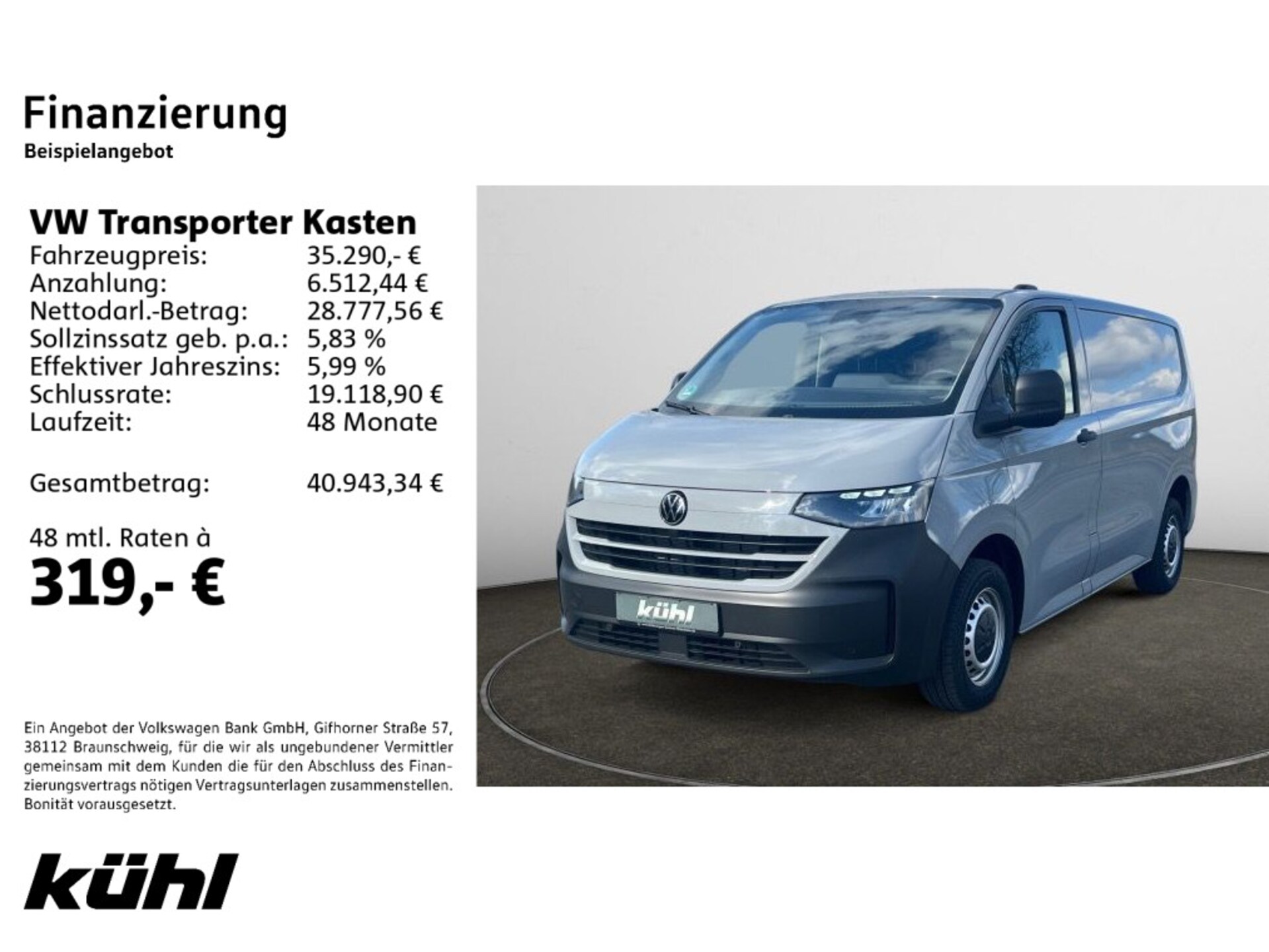 Volkswagen Transporter Kasten kurzer Radstand
