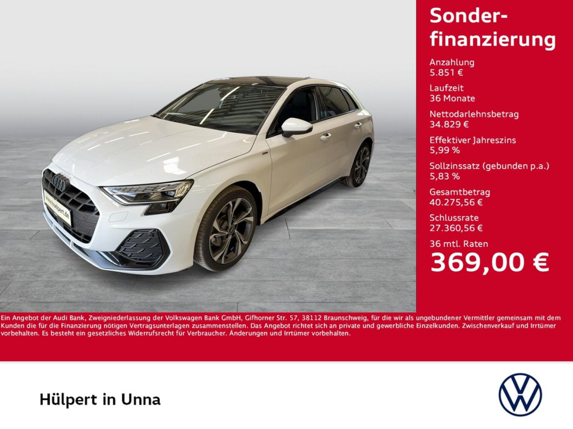 Audi A3 Sportback S line