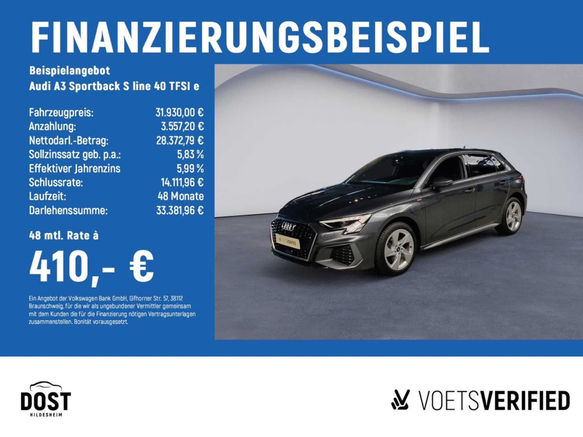 Audi A3 Sportback TFSI e S line