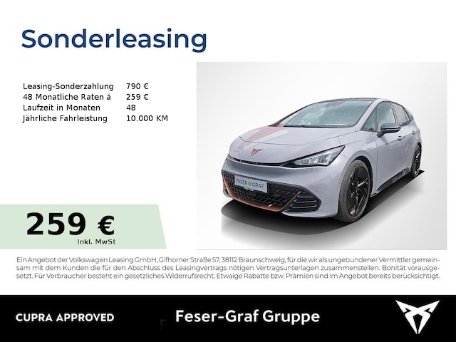 CUPRA Born 62 kWh - NAVI/​PANO/​ACC/​KAMERA/​BEATS (DKT5025657)