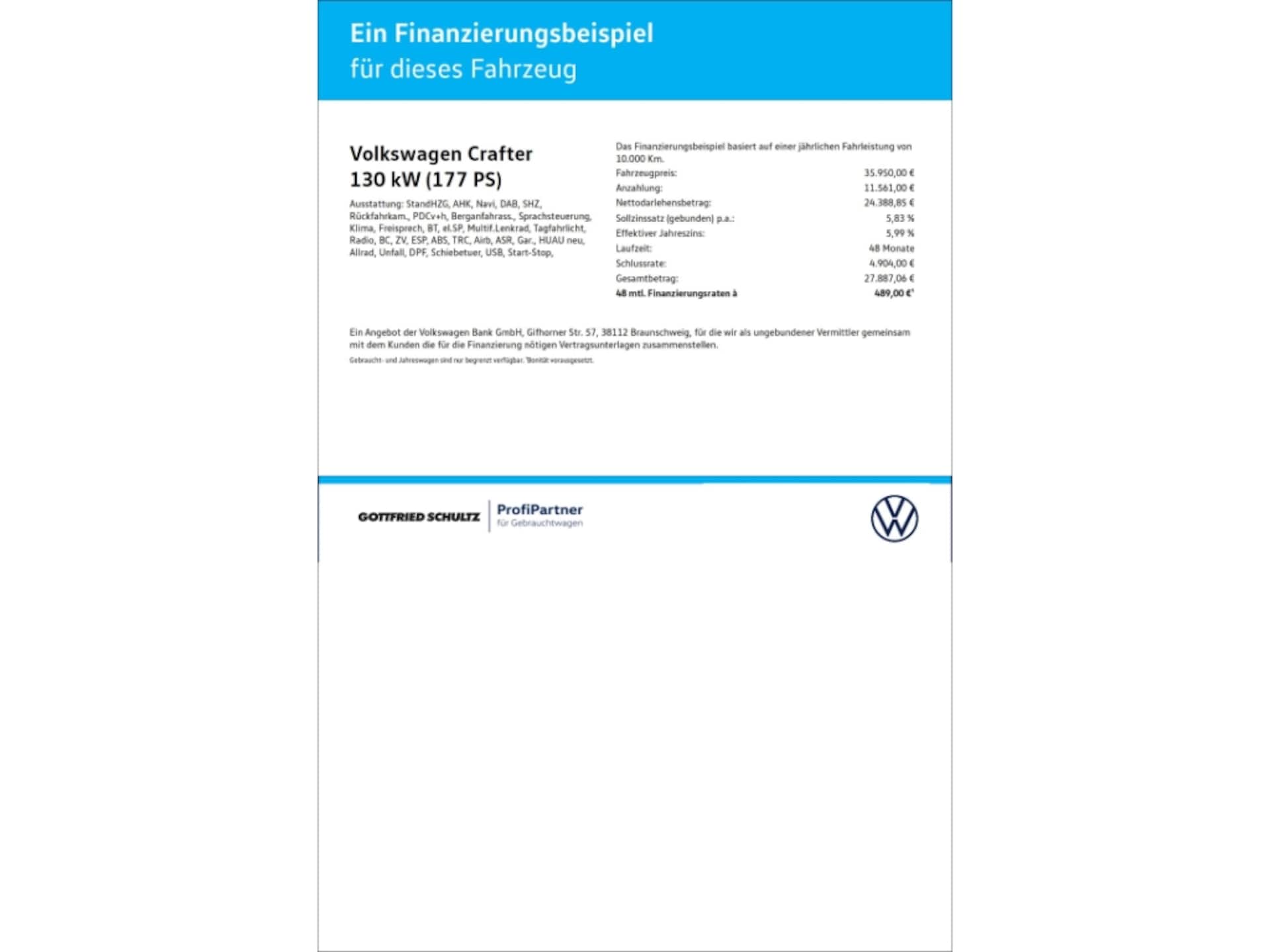 Volkswagen Crafter Kasten mittlerer Radstand