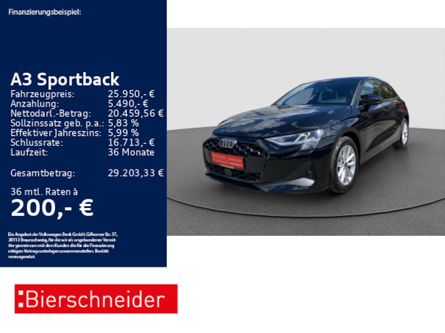 Bild über Audi A3 Sportback 30 TFSI Schaltgetriebe - für weitere Informationen kontaktieren Sie den Audi Partner