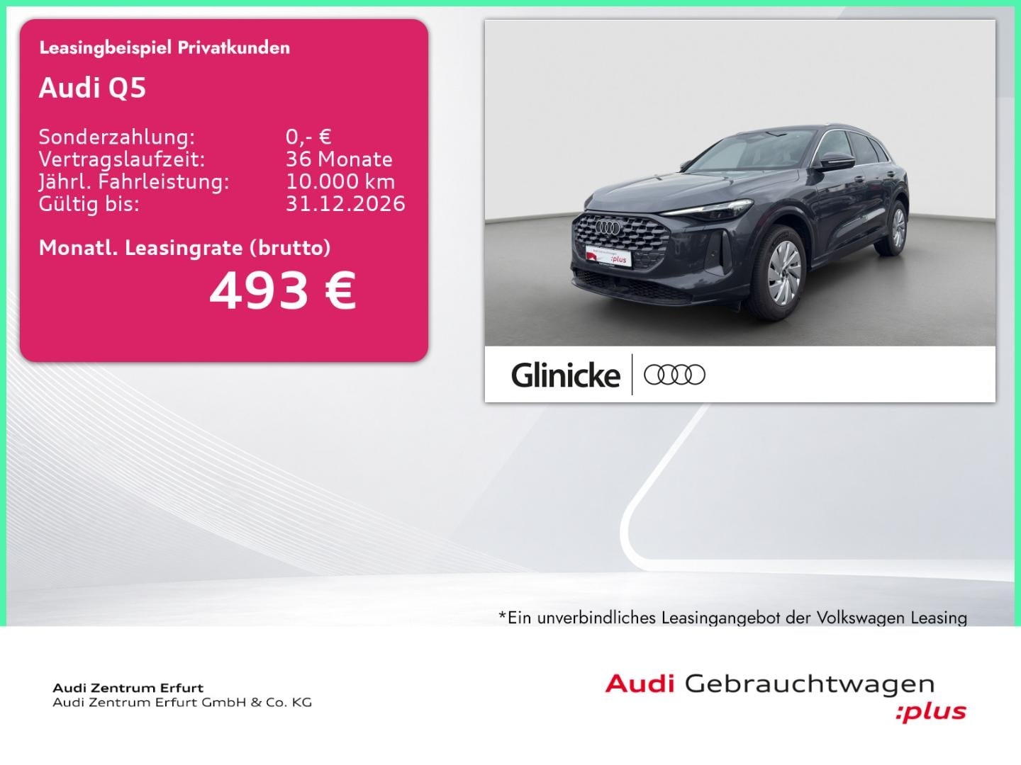Bild über Audi Q5 SUV TFSI 150 kW S tronic - für weitere Informationen kontaktieren Sie den Audi Partner
