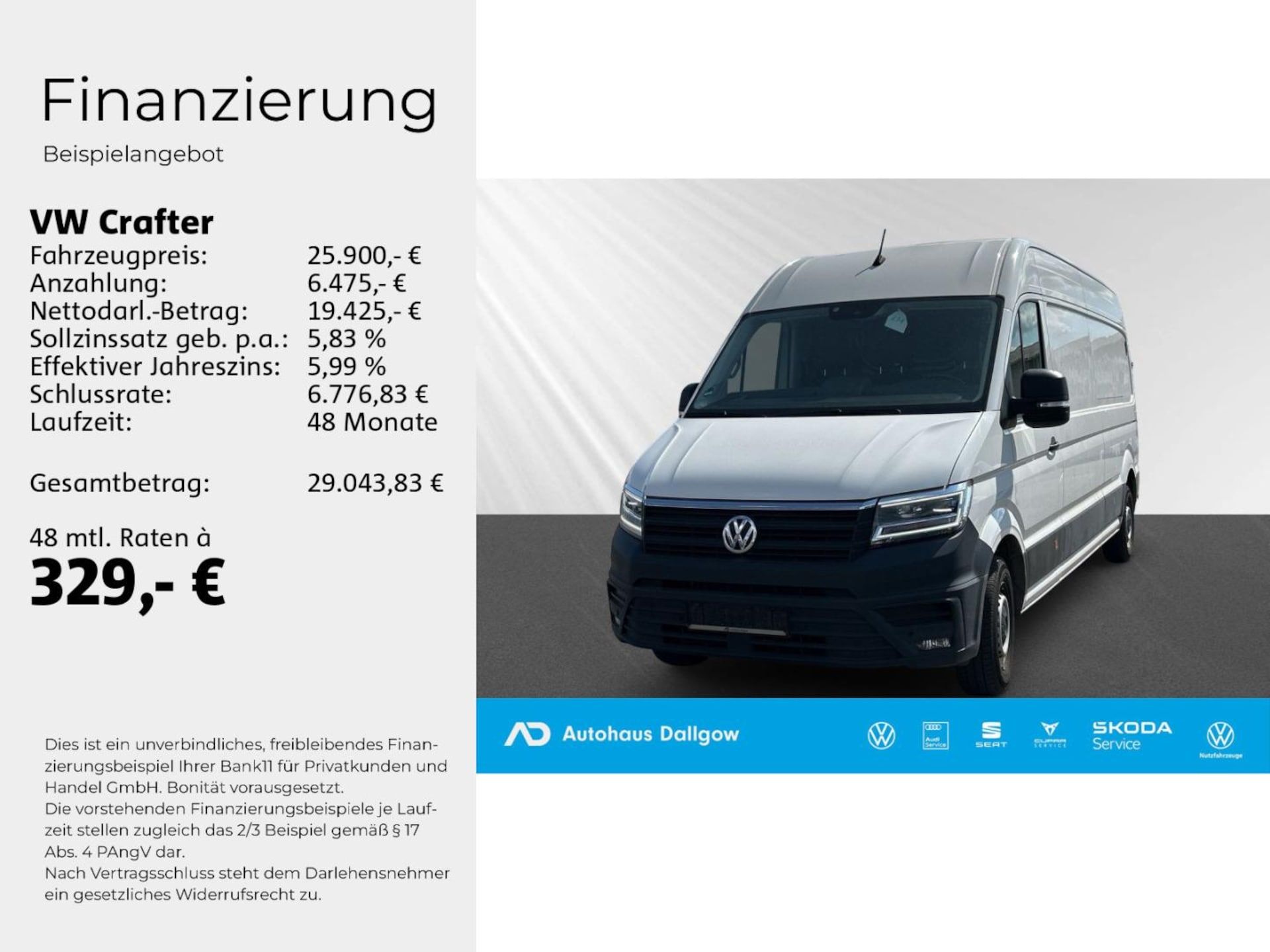 Volkswagen Crafter Kasten langer Radstand