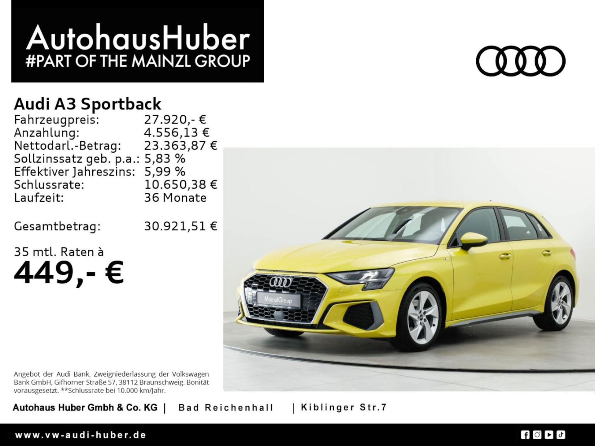 Audi A3 Sportback S line