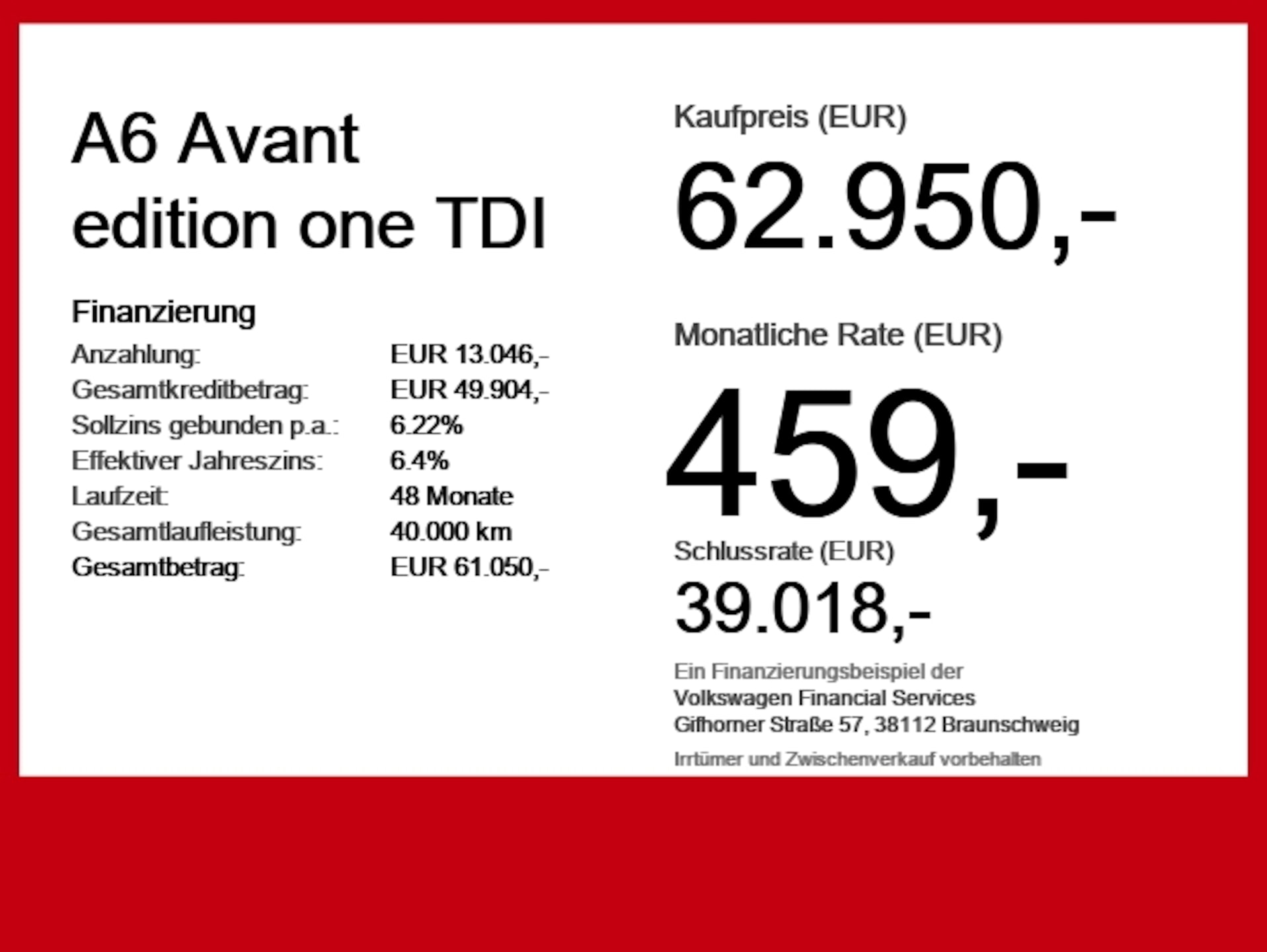 Audi A6 Avant edition one