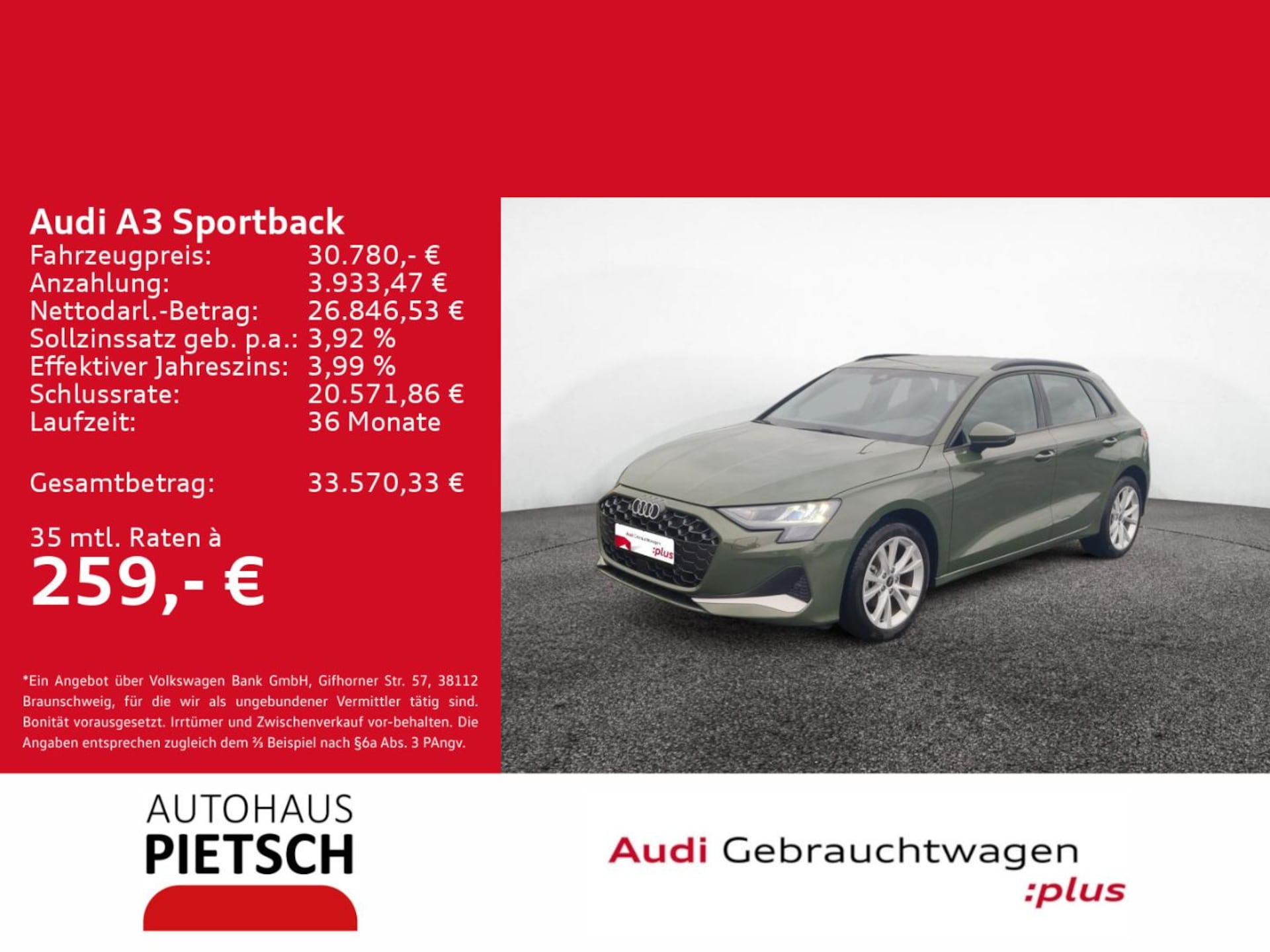 Audi A3 Sportback Advanced
