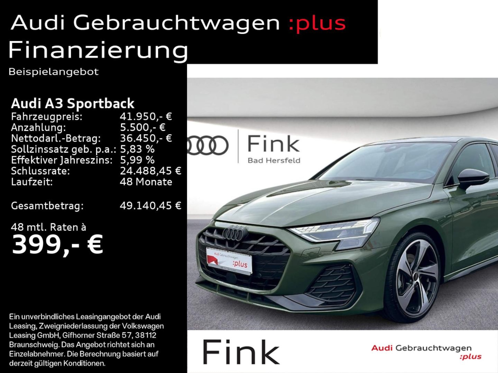 Audi A3 Sportback S line